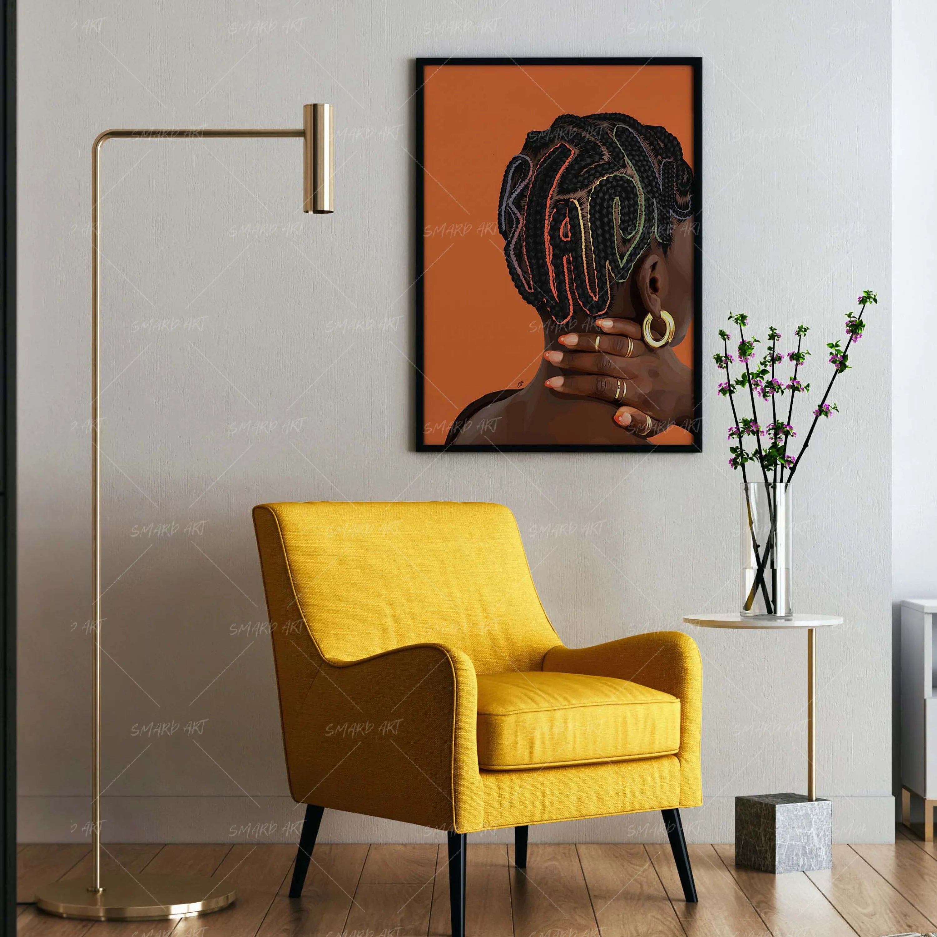 Spell It Black-wall art print featuring decorative artistic design suitable for living rooms, offices, and schools by SmardArt. Elevate your space with Black wall art that speaks to culture, identity, and creativity. At Smard, we celebrate artistry made with melanin, bringing powerful and inspiring designs to life.