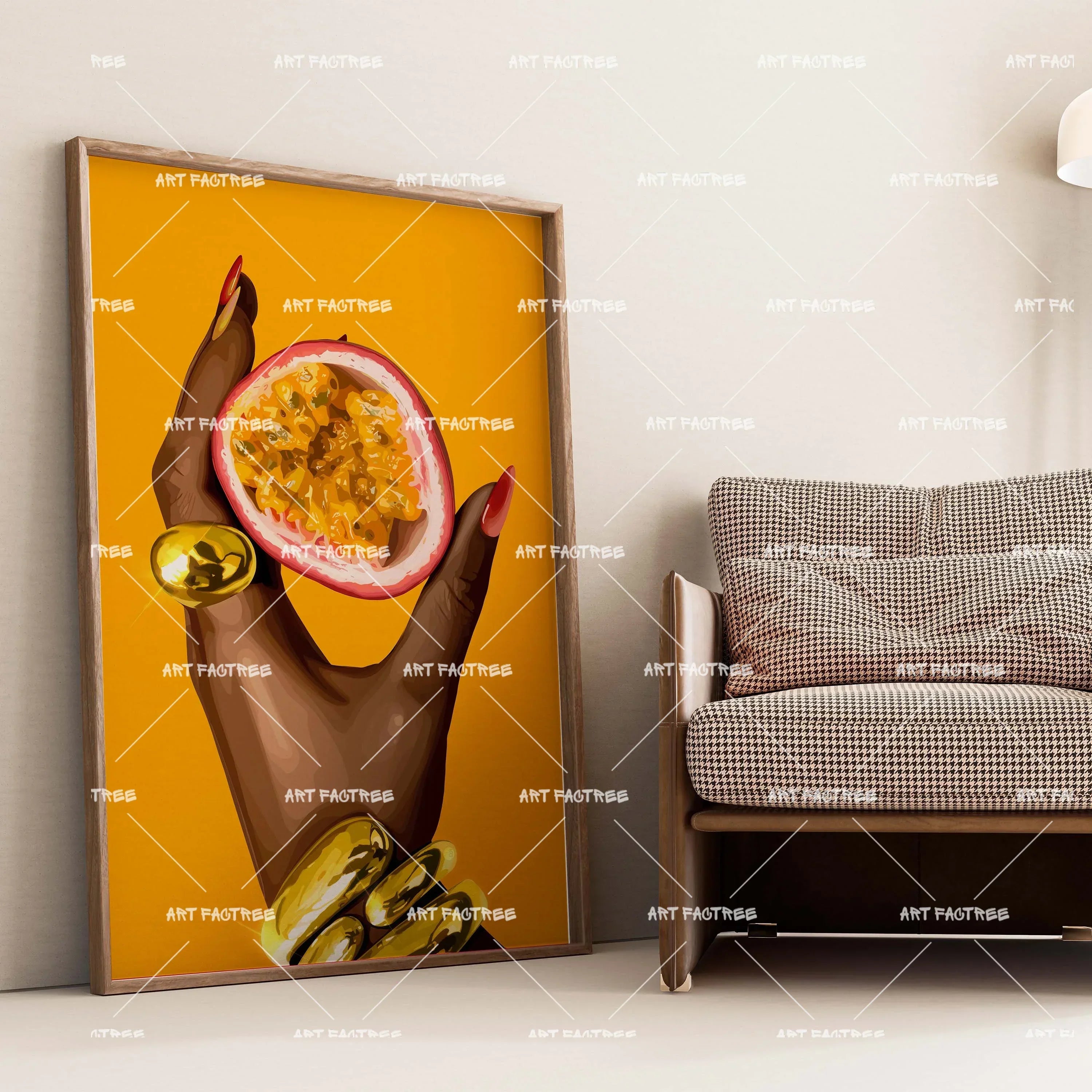 Ripe Touch (Smard X Anaya)-wall art print featuring decorative artistic design suitable for living rooms, offices, and schools by SmardArt. Elevate your space with Black wall art that speaks to culture, identity, and creativity. At Smard, we celebrate artistry made with melanin, bringing powerful and inspiring designs to life.
