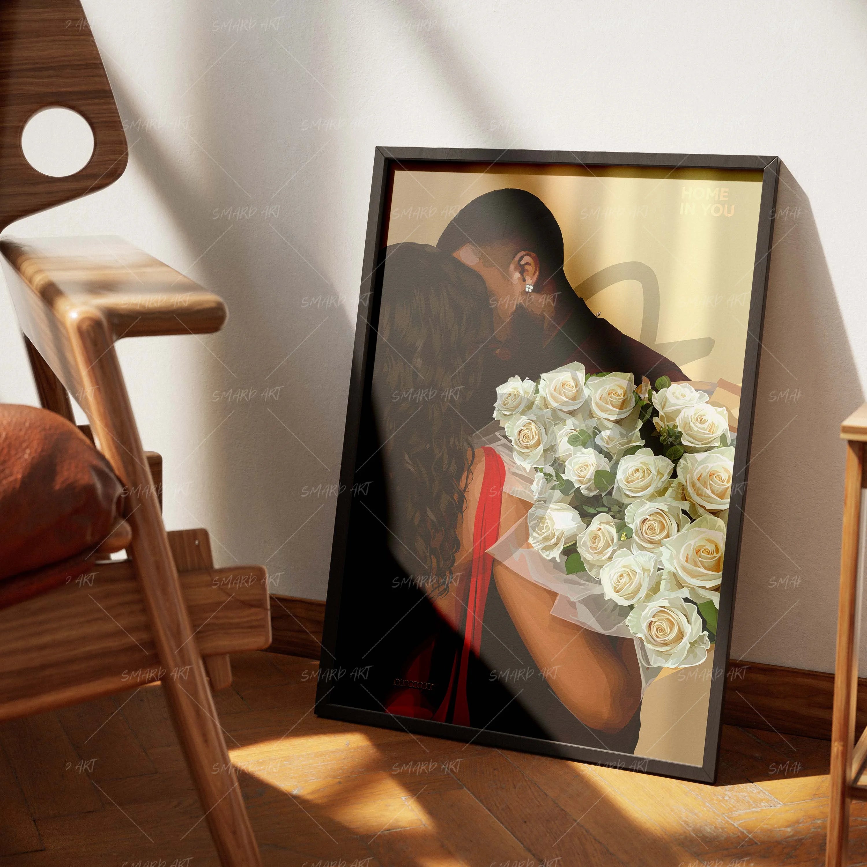 Home In You-wall art print featuring decorative artistic design suitable for living rooms, offices, and schools by SmardArt. Elevate your space with Black wall art that speaks to culture, identity, and creativity. At Smard, we celebrate artistry made with melanin, bringing powerful and inspiring designs to life.