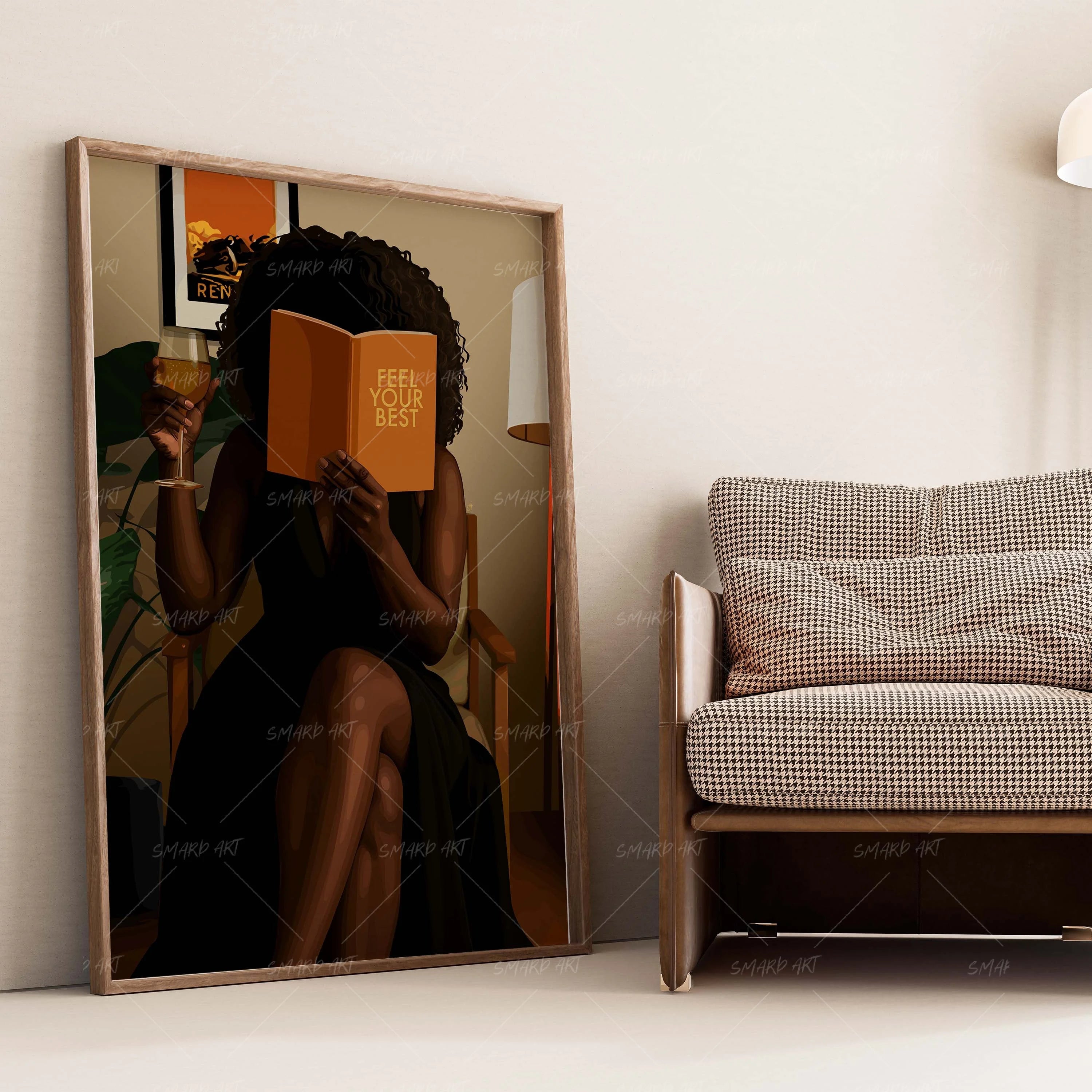 Bookie-wall art print featuring decorative artistic design suitable for living rooms, offices, and schools by SmardArt. Elevate your space with Black wall art that speaks to culture, identity, and creativity. At Smard, we celebrate artistry made with melanin, bringing powerful and inspiring designs to life.