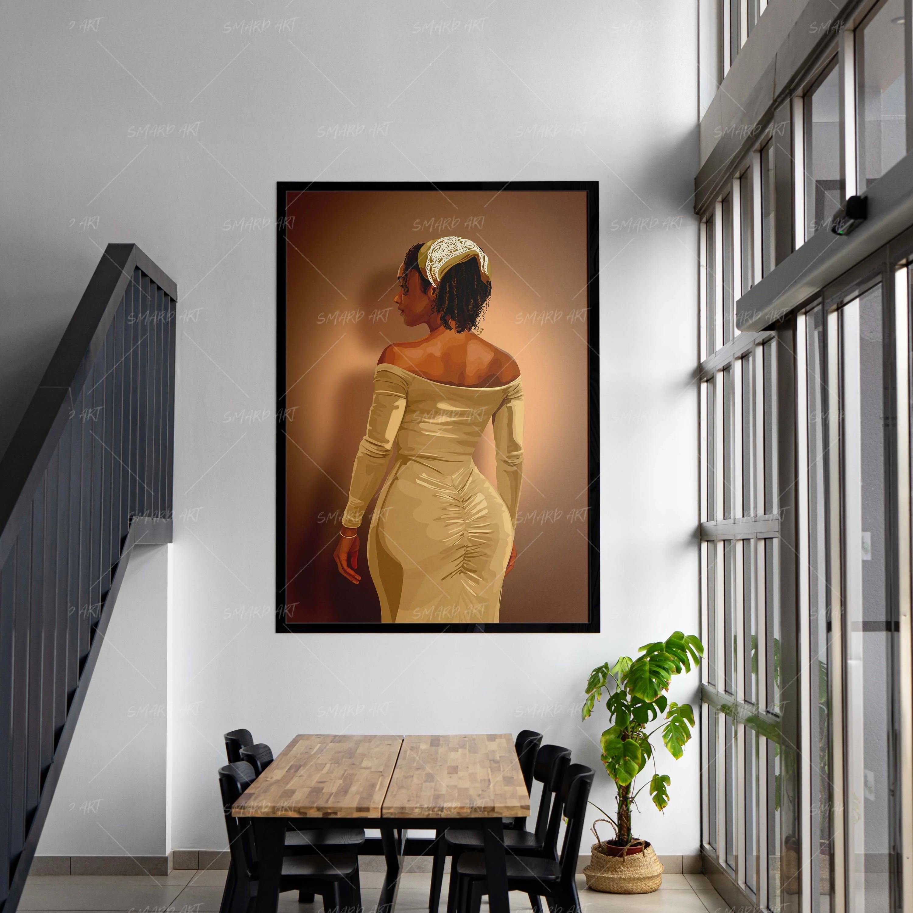Muse-wall art print featuring decorative artistic design suitable for living rooms, offices, and schools by SmardArt. Elevate your space with Black wall art that speaks to culture, identity, and creativity. At Smard, we celebrate artistry made with melanin, bringing powerful and inspiring designs to life.