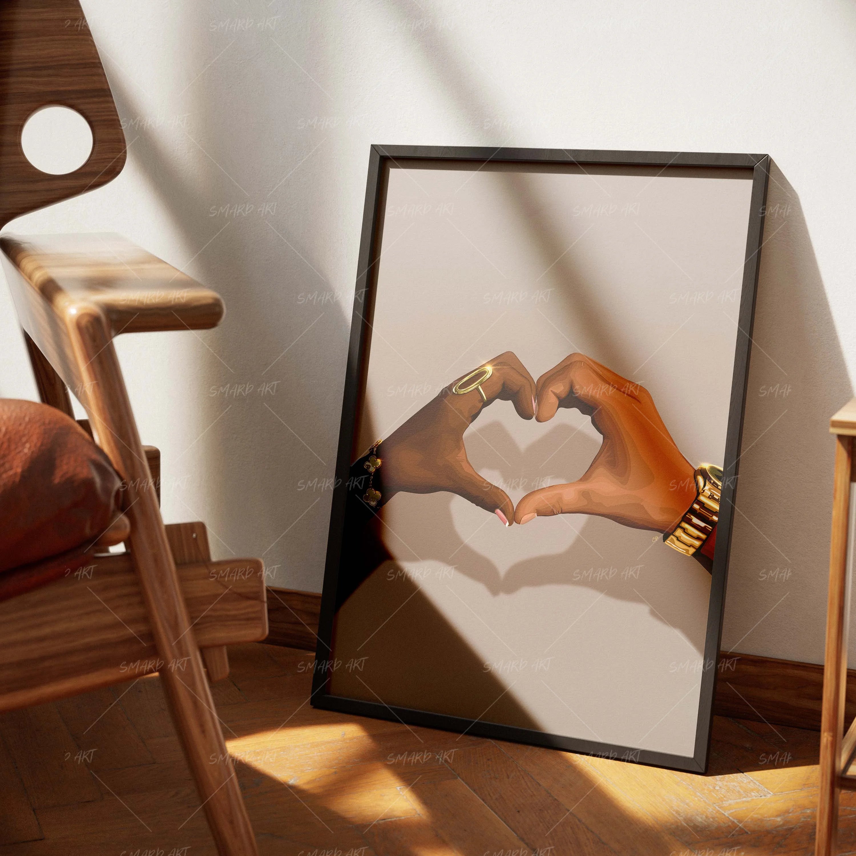 Touch & Tell-wall art print featuring decorative artistic design suitable for living rooms, offices, and schools by SmardArt. Elevate your space with Black wall art that speaks to culture, identity, and creativity. At Smard, we celebrate artistry made with melanin, bringing powerful and inspiring designs to life.
