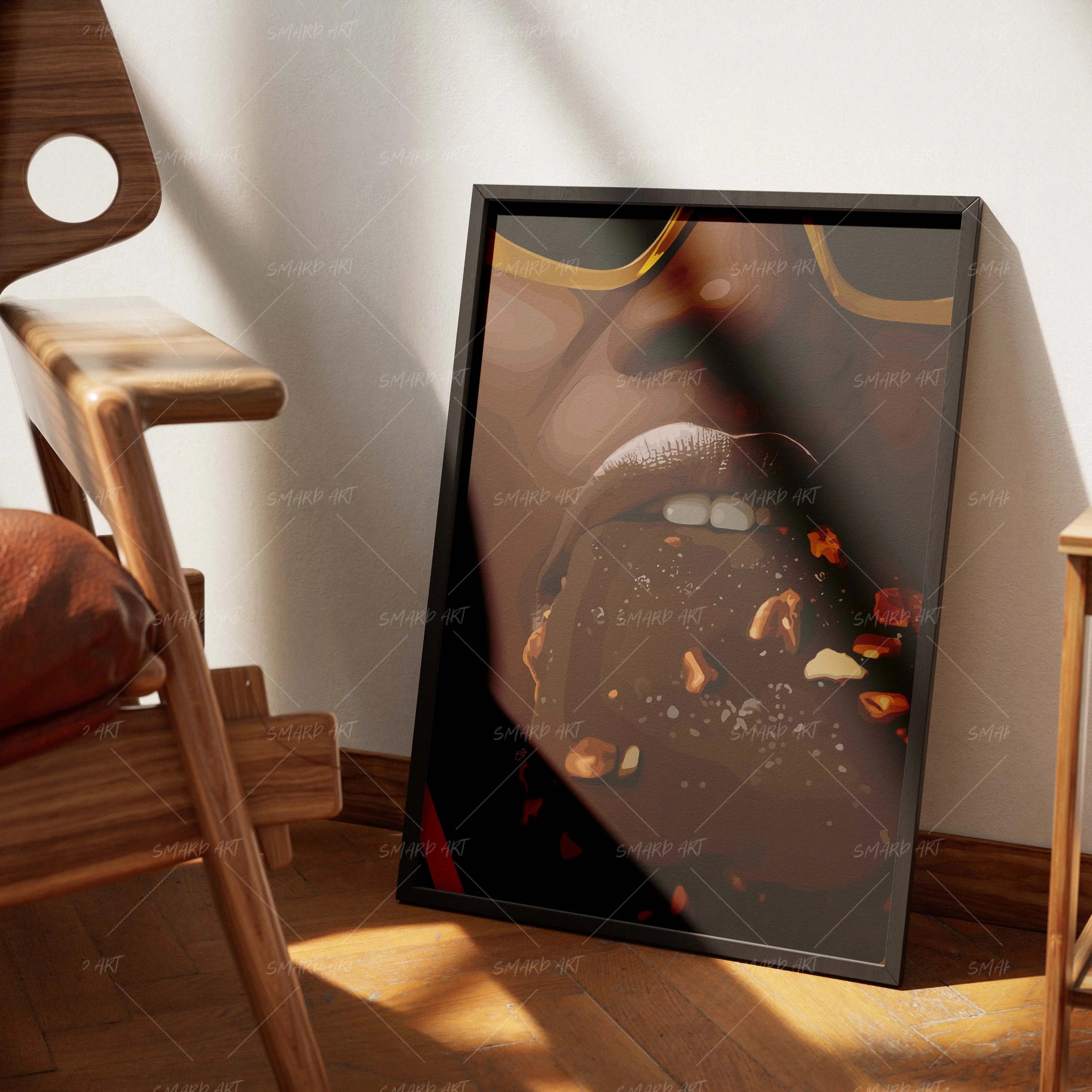 Melted Mood-wall art print featuring decorative artistic design suitable for living rooms, offices, and schools by SmardArt. Elevate your space with Black wall art that speaks to culture, identity, and creativity. At Smard, we celebrate artistry made with melanin, bringing powerful and inspiring designs to life.