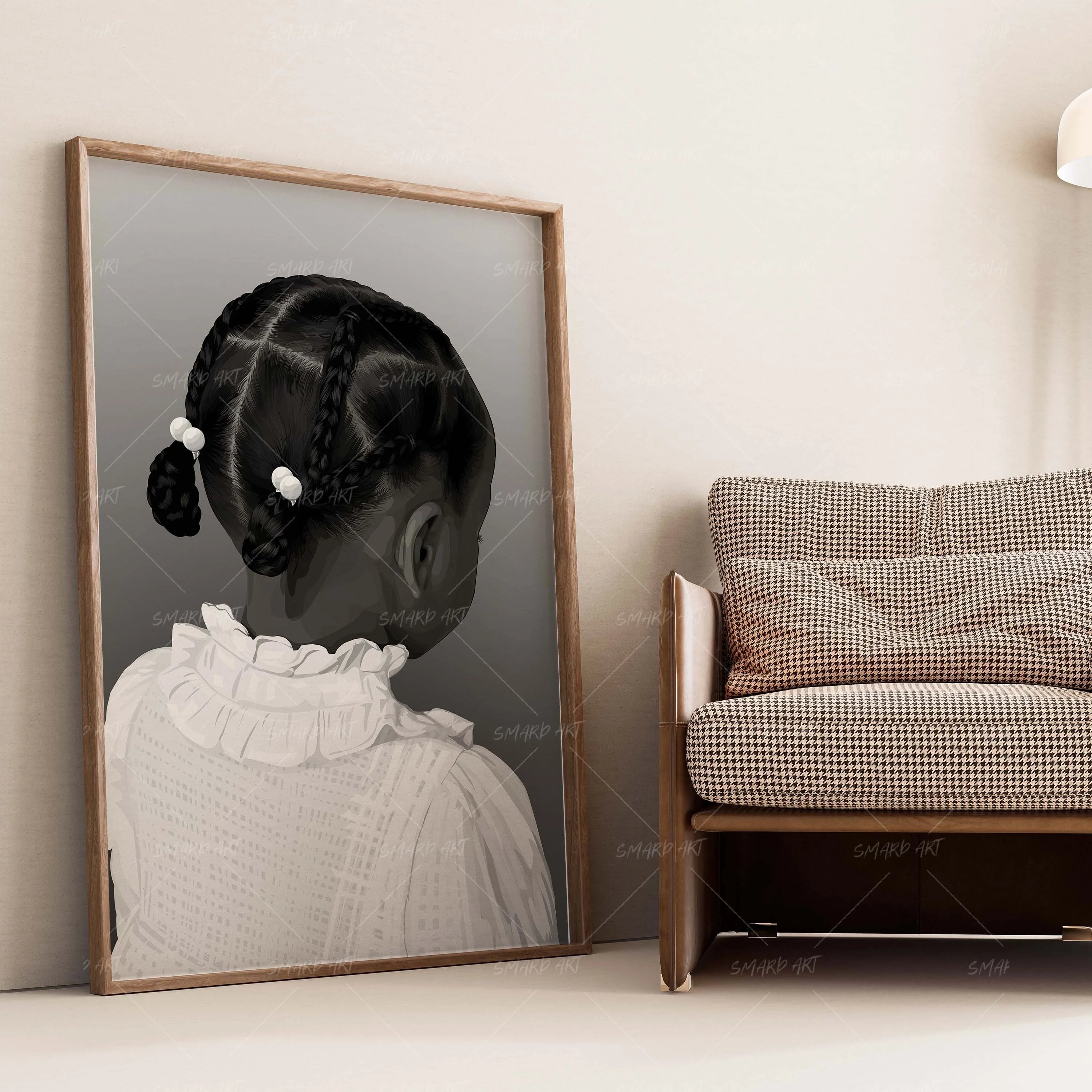 Little Roots-wall art print featuring decorative artistic design suitable for living rooms, offices, and schools by SmardArt. Elevate your space with Black wall art that speaks to culture, identity, and creativity. At Smard, we celebrate artistry made with melanin, bringing powerful and inspiring designs to life.