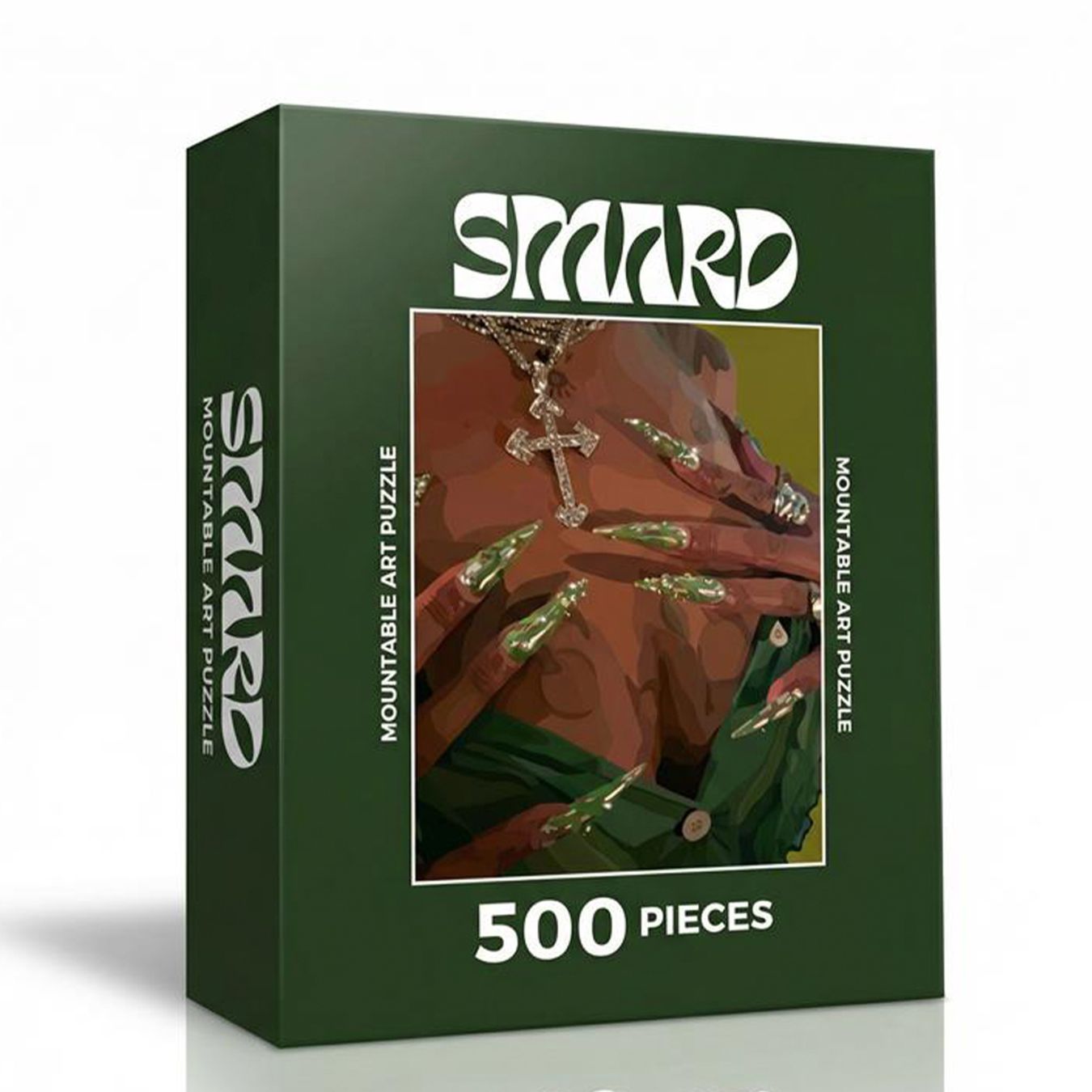 Green Ivy Puzzle-wall art print featuring decorative artistic design suitable for living rooms, offices, and schools by SmardArt