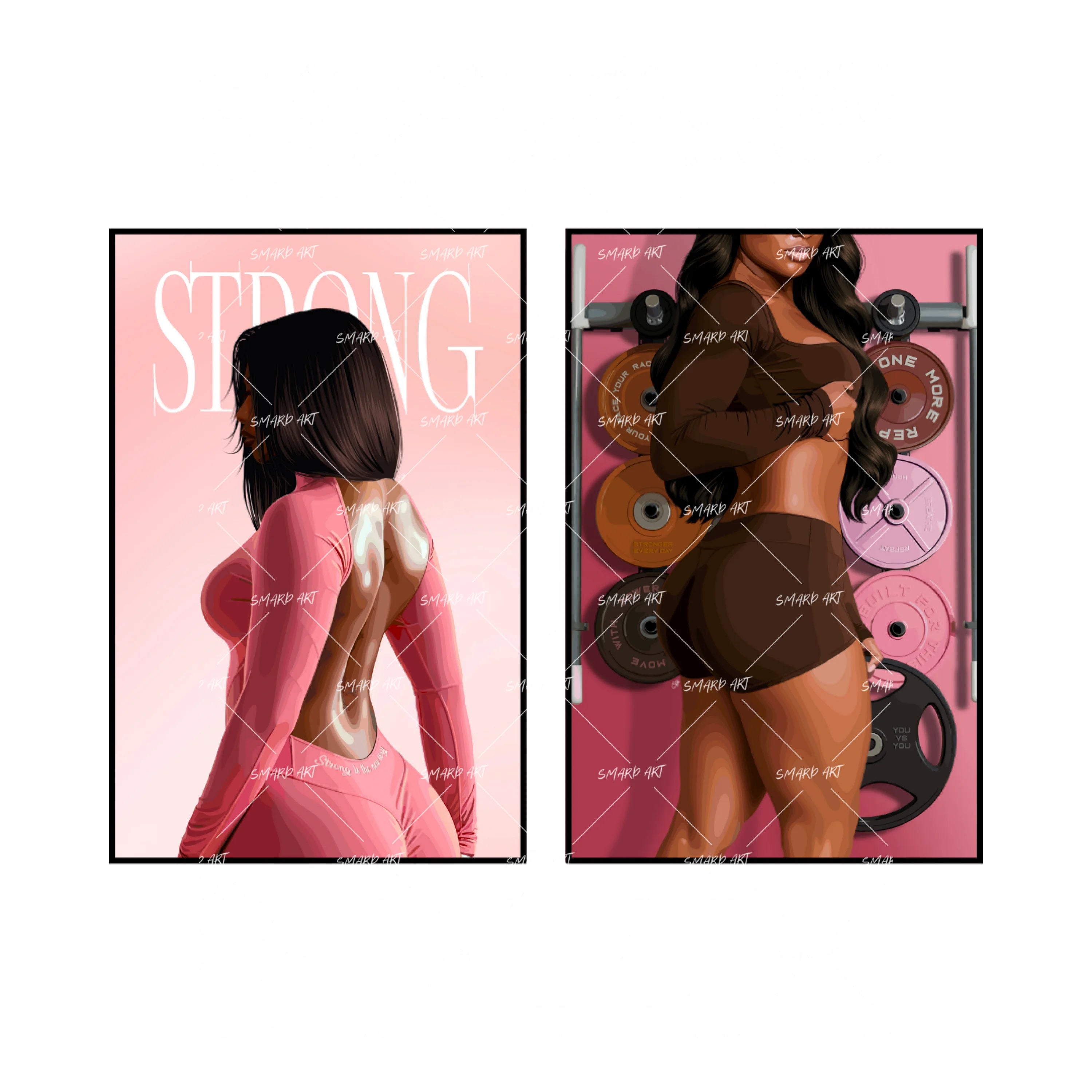 Art Print Bundle : Strong Is The New Sexy + You Vs You Pink