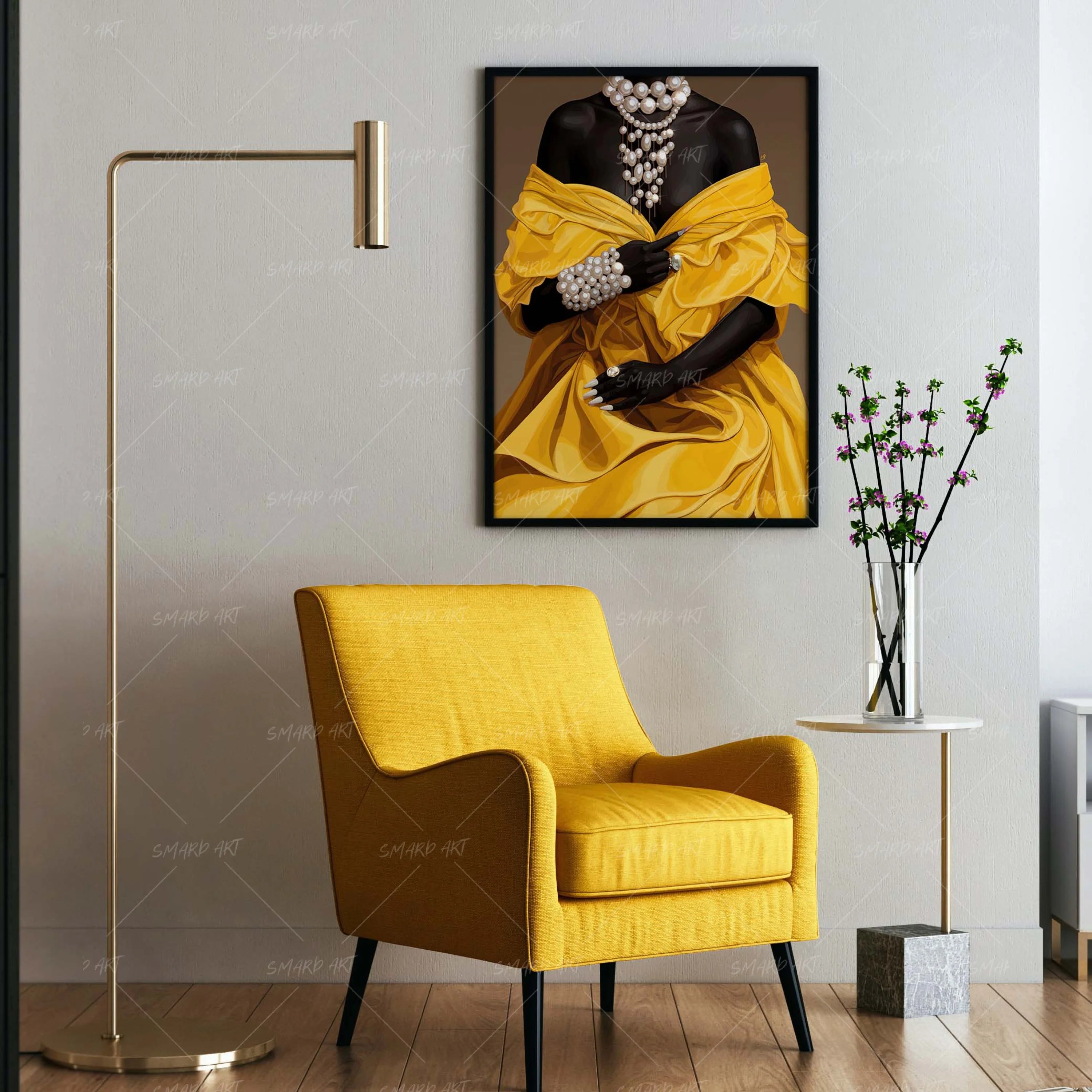 Rooted Regal-wall art print featuring decorative artistic design suitable for living rooms, offices, and schools by SmardArt. Elevate your space with Black wall art that speaks to culture, identity, and creativity. At Smard, we celebrate artistry made with melanin, bringing powerful and inspiring designs to life.