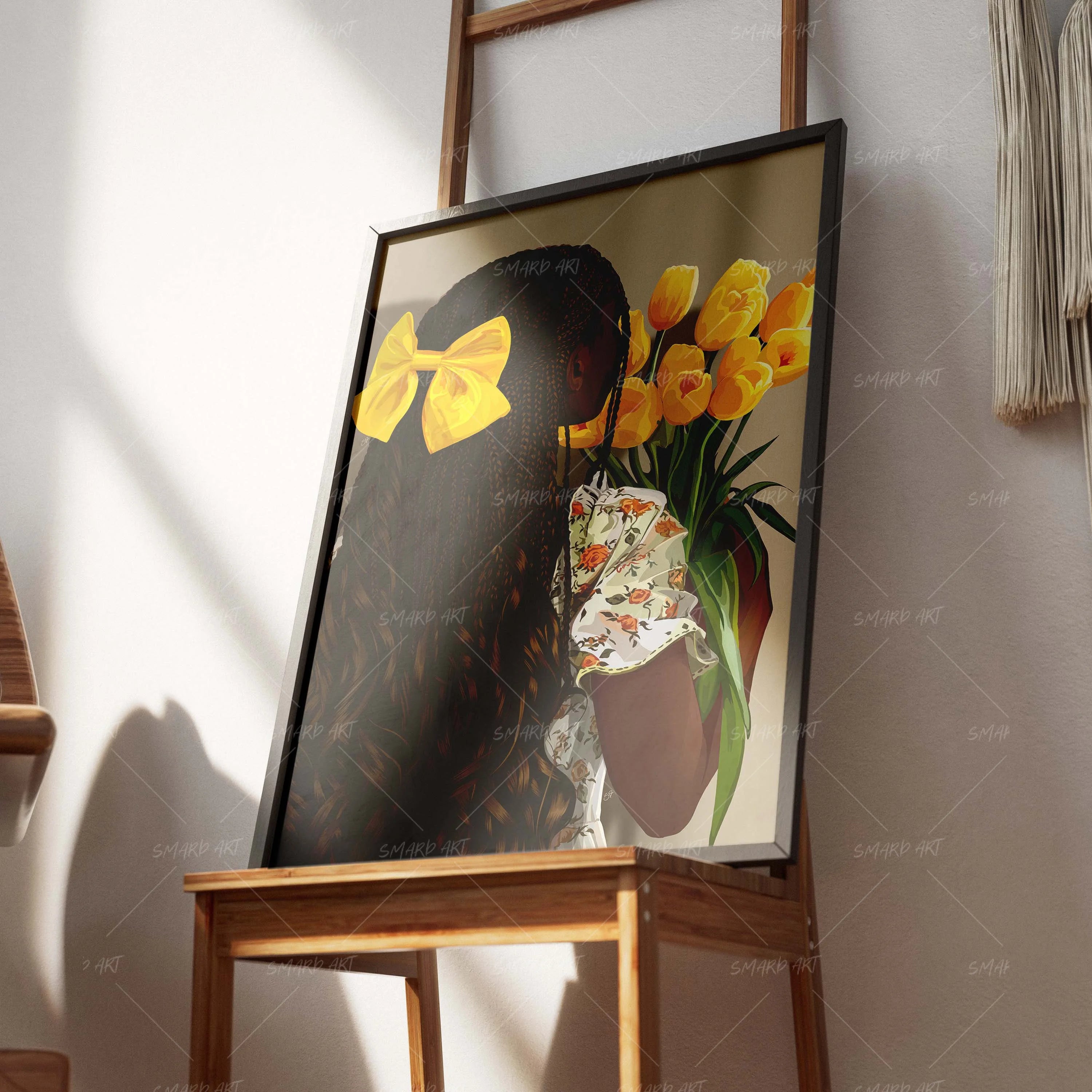 Ethereal Moment-wall art print featuring decorative artistic design suitable for living rooms, offices, and schools by SmardArt. Elevate your space with Black wall art that speaks to culture, identity, and creativity. At Smard, we celebrate artistry made with melanin, bringing powerful and inspiring designs to life.