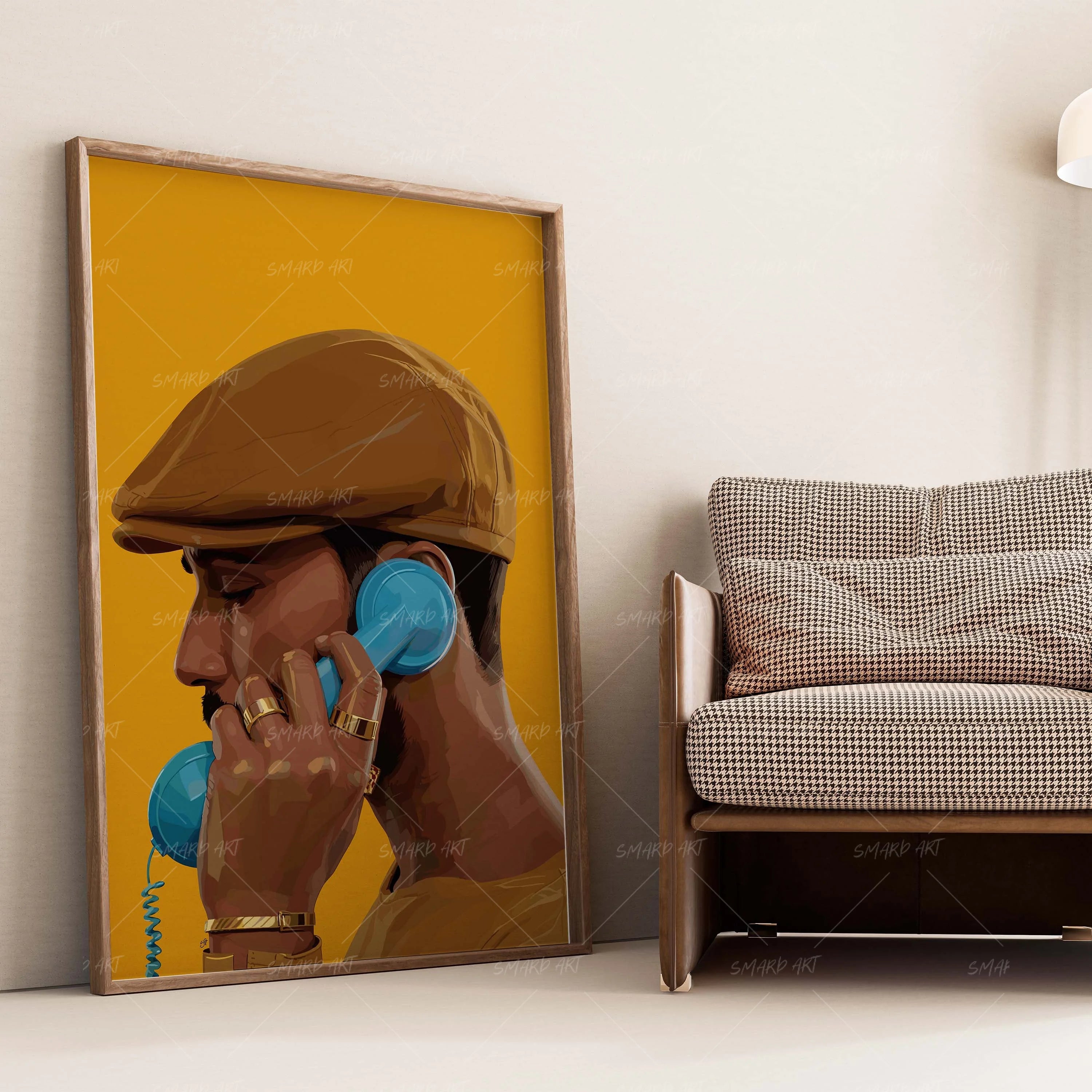Allo Bonjour-wall art print featuring decorative artistic design suitable for living rooms, offices, and schools by SmardArt. Elevate your space with Black wall art that speaks to culture, identity, and creativity. At Smard, we celebrate artistry made with melanin, bringing powerful and inspiring designs to life.