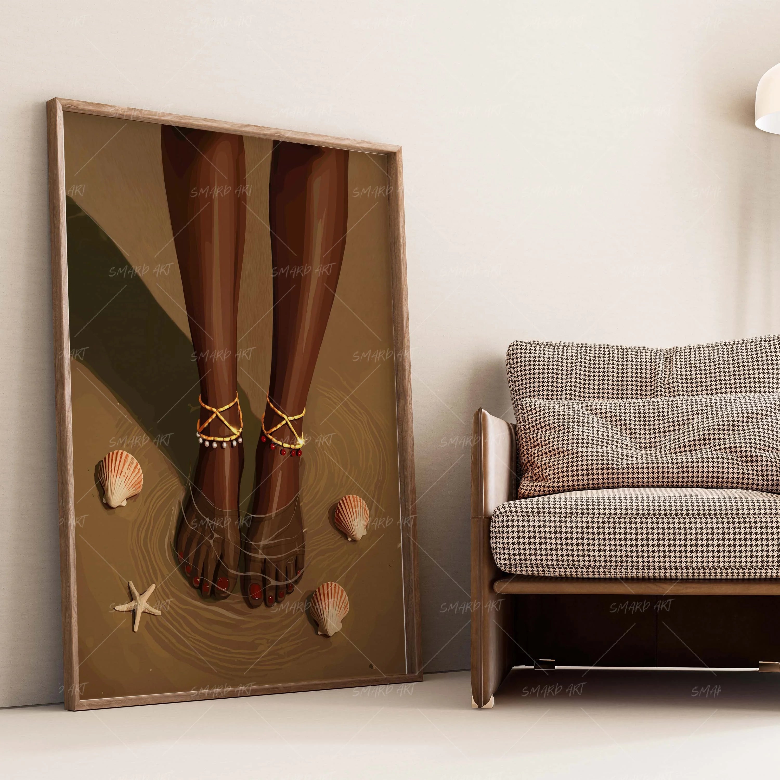 Tide Kissed-wall art print featuring decorative artistic design suitable for living rooms, offices, and schools by SmardArt. Elevate your space with Black wall art that speaks to culture, identity, and creativity. At Smard, we celebrate artistry made with melanin, bringing powerful and inspiring designs to life.