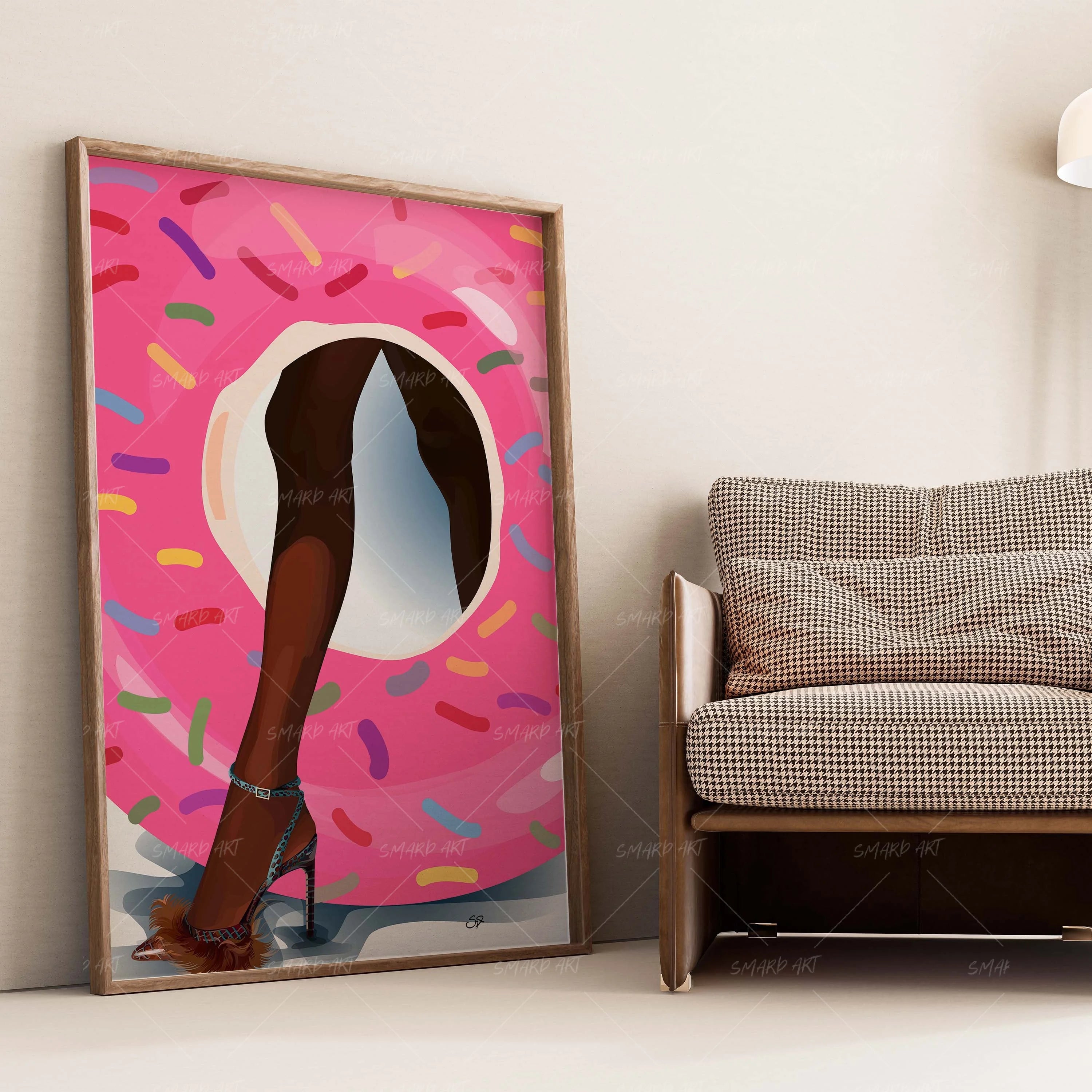Bite & Stride-wall art print featuring decorative artistic design suitable for living rooms, offices, and schools by SmardArt. Elevate your space with Black wall art that speaks to culture, identity, and creativity. At Smard, we celebrate artistry made with melanin, bringing powerful and inspiring designs to life.