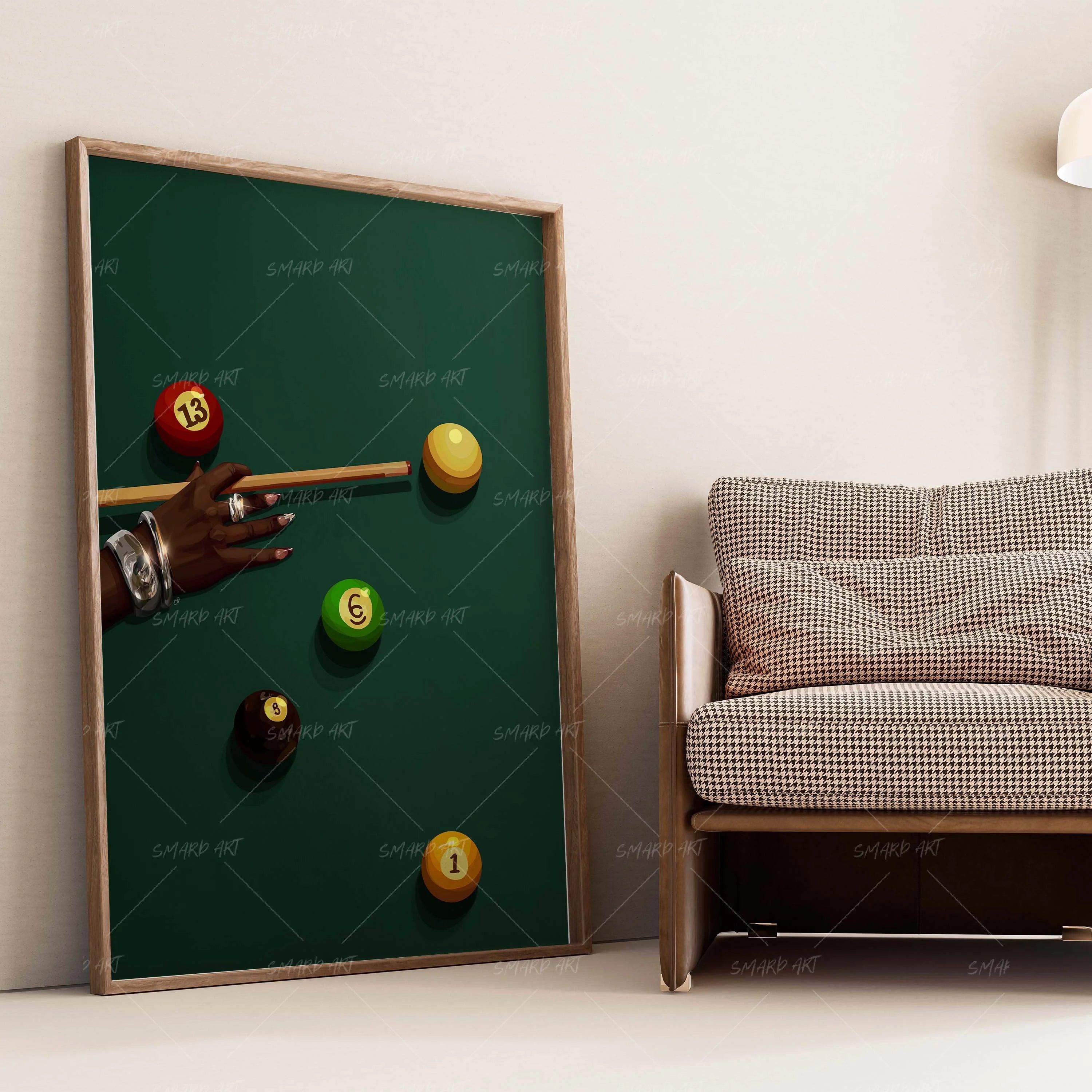 8 Ball Energy-wall art print featuring decorative artistic design suitable for living rooms, offices, and schools by SmardArt. Elevate your space with Black wall art that speaks to culture, identity, and creativity. At Smard, we celebrate artistry made with melanin, bringing powerful and inspiring designs to life.