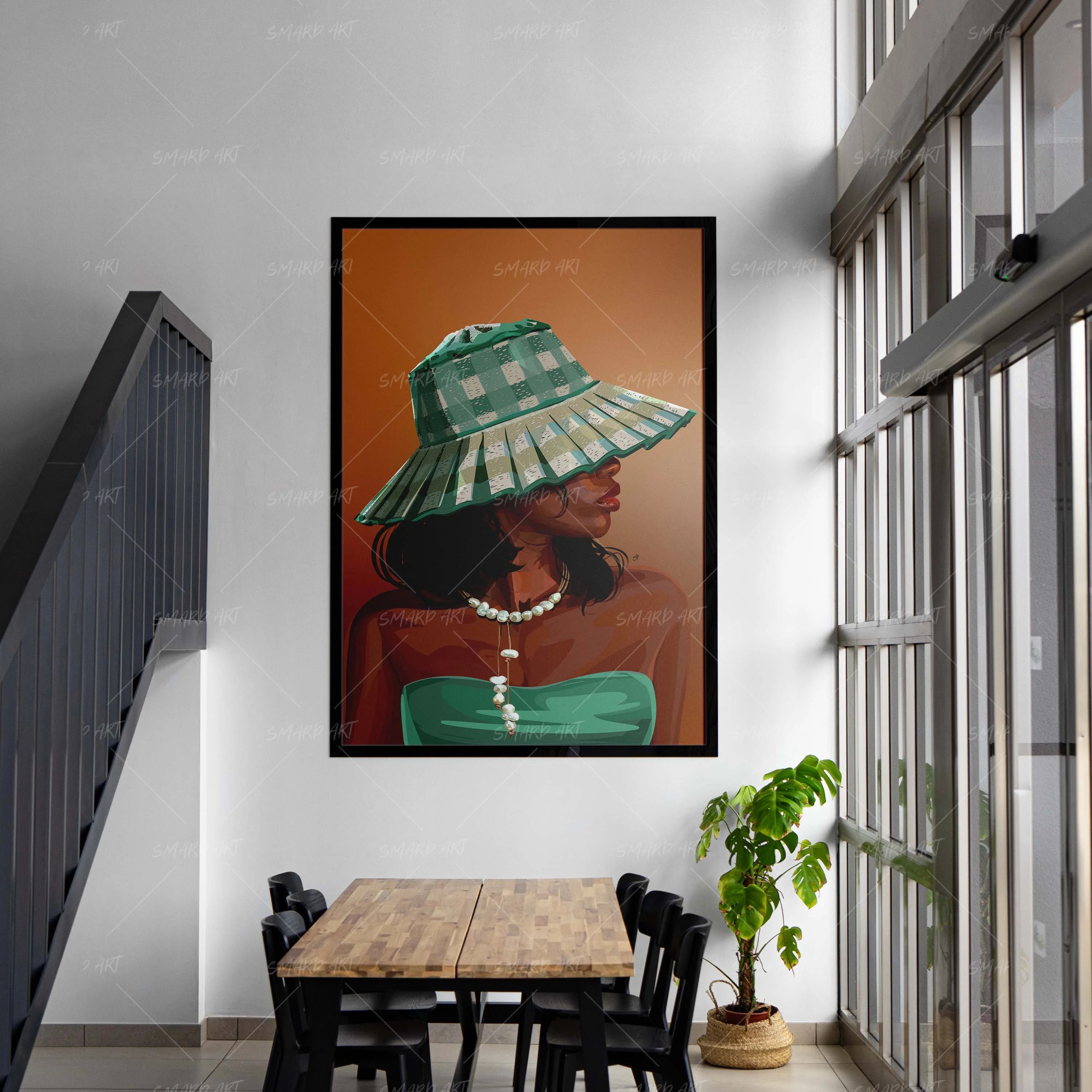 Bold Brim-wall art print featuring decorative artistic design suitable for living rooms, offices, and schools by SmardArt. Elevate your space with Black wall art that speaks to culture, identity, and creativity. At Smard, we celebrate artistry made with melanin, bringing powerful and inspiring designs to life.