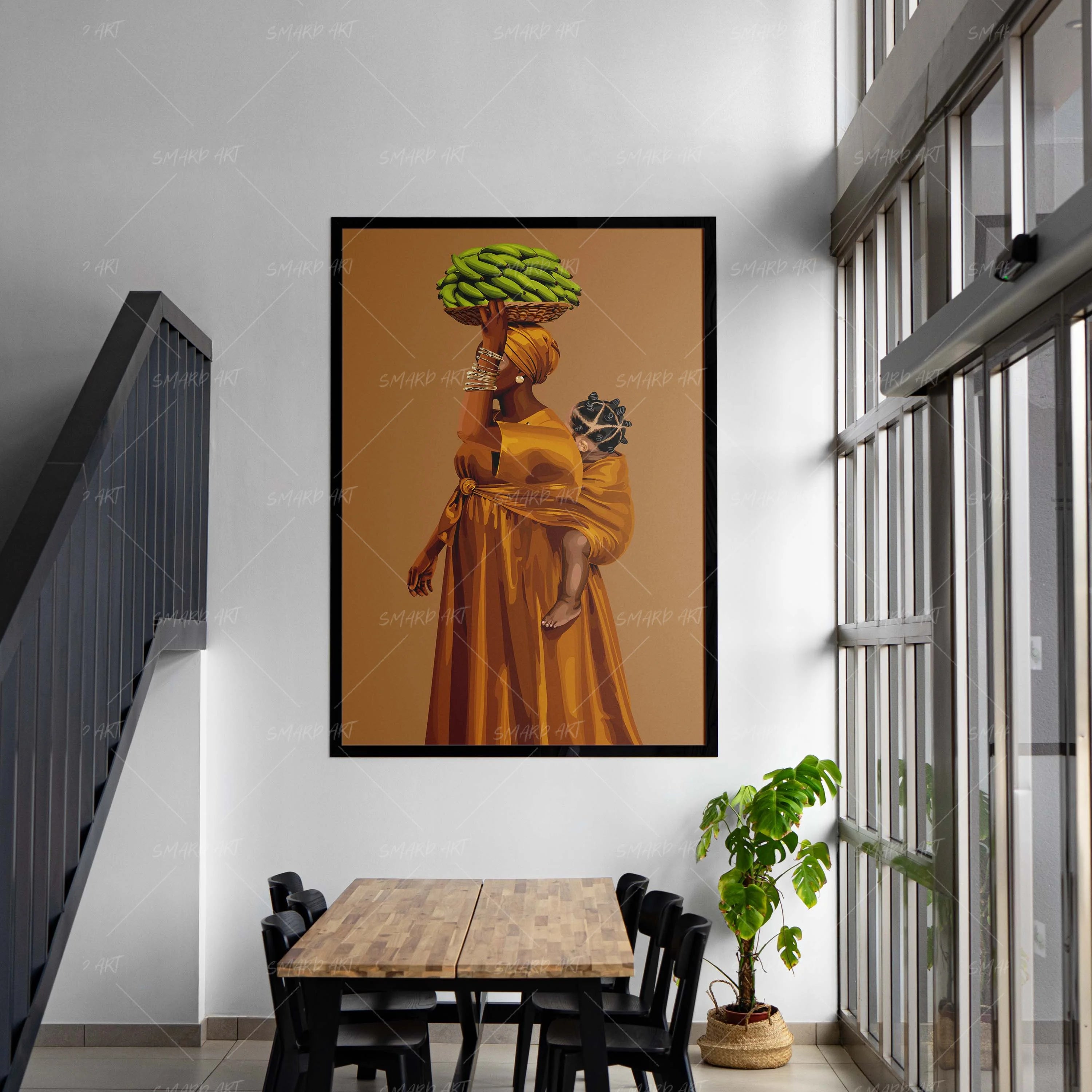 Carried & Carrying-wall art print featuring decorative artistic design suitable for living rooms, offices, and schools by SmardArt. Elevate your space with Black wall art that speaks to culture, identity, and creativity. At Smard, we celebrate artistry made with melanin, bringing powerful and inspiring designs to life.