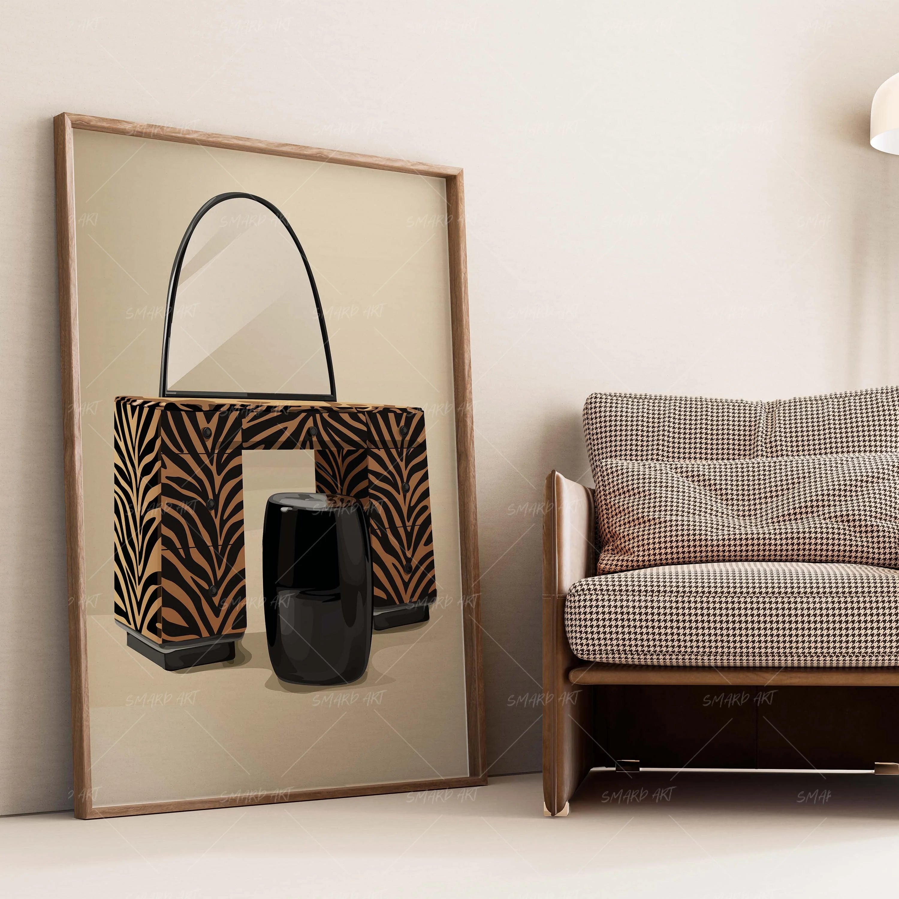 African Vanity-wall art print featuring decorative artistic design suitable for living rooms, offices, and schools by SmardArt. Elevate your space with Black wall art that speaks to culture, identity, and creativity. At Smard, we celebrate artistry made with melanin, bringing powerful and inspiring designs to life.