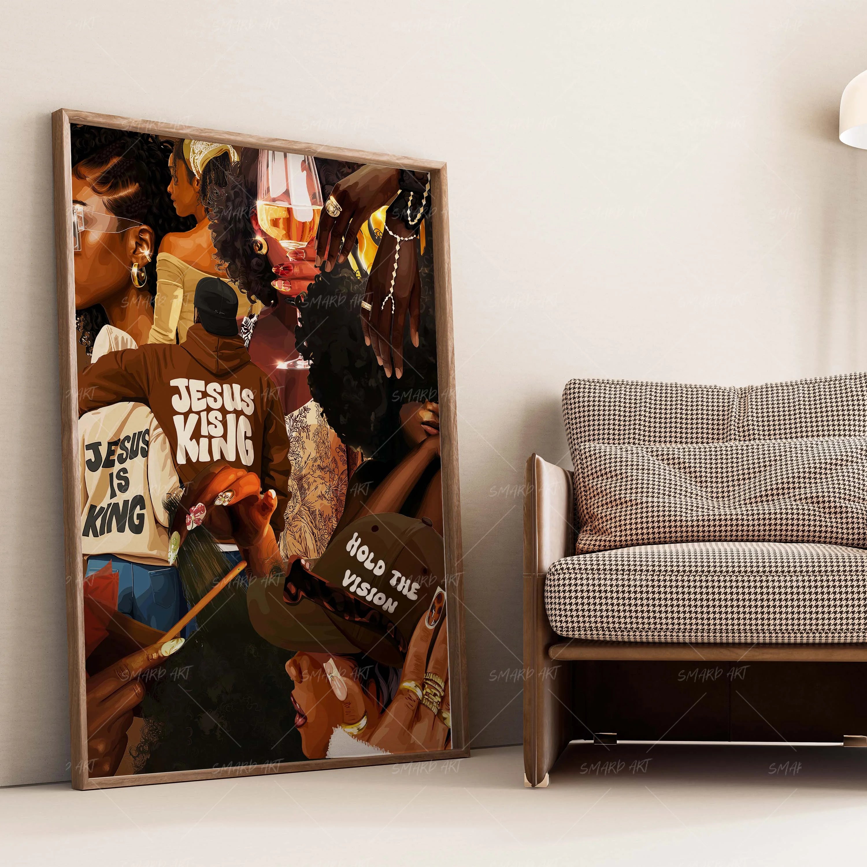 Collage 1-wall art print featuring decorative artistic design suitable for living rooms, offices, and schools by SmardArt. Elevate your space with Black wall art that speaks to culture, identity, and creativity. At Smard, we celebrate artistry made with melanin, bringing powerful and inspiring designs to life.