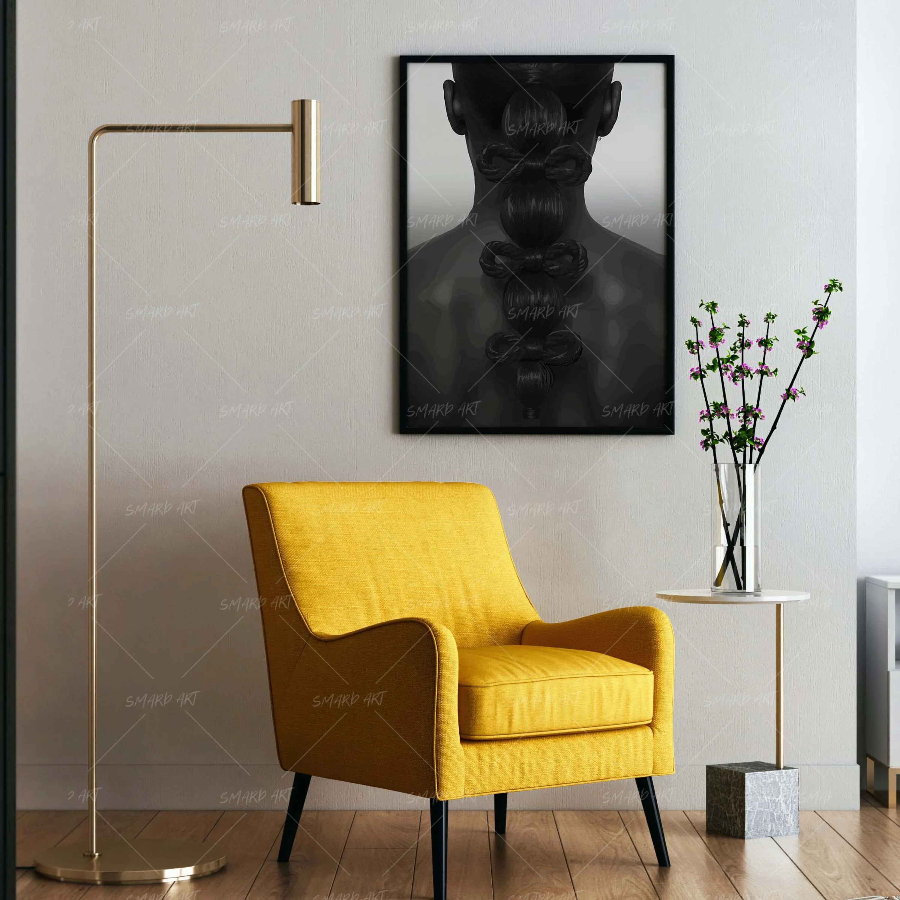 Braidwork-wall art print featuring decorative artistic design suitable for living rooms, offices, and schools by SmardArt. Elevate your space with Black wall art that speaks to culture, identity, and creativity. At Smard, we celebrate artistry made with melanin, bringing powerful and inspiring designs to life.
