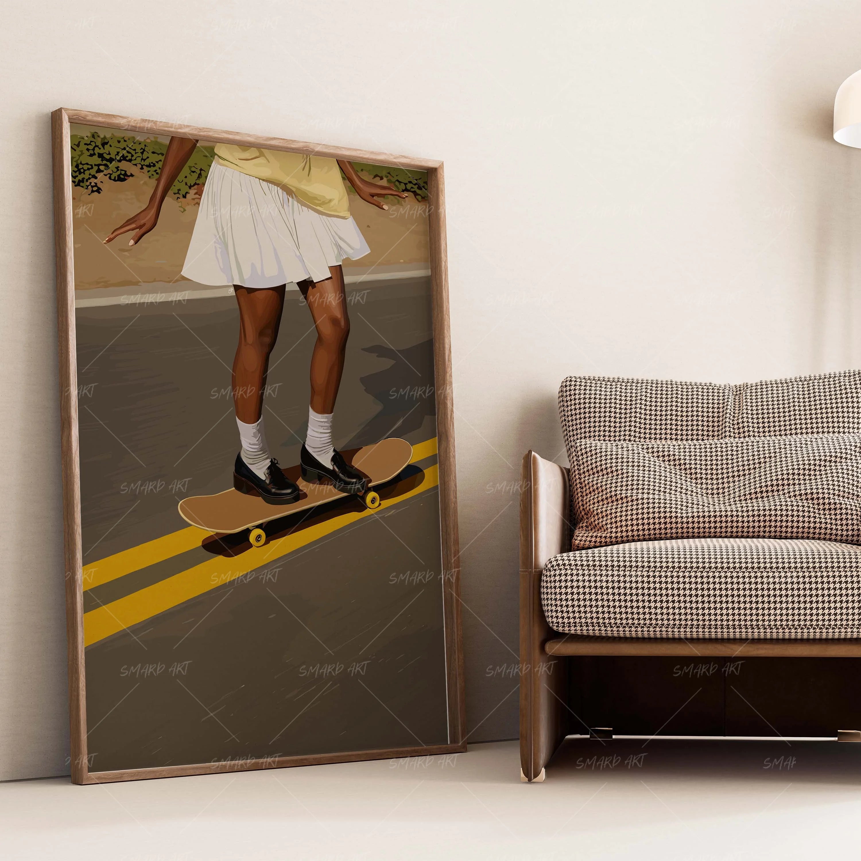 Slide In Style-wall art print featuring decorative artistic design suitable for living rooms, offices, and schools by SmardArt. Elevate your space with Black wall art that speaks to culture, identity, and creativity. At Smard, we celebrate artistry made with melanin, bringing powerful and inspiring designs to life.
