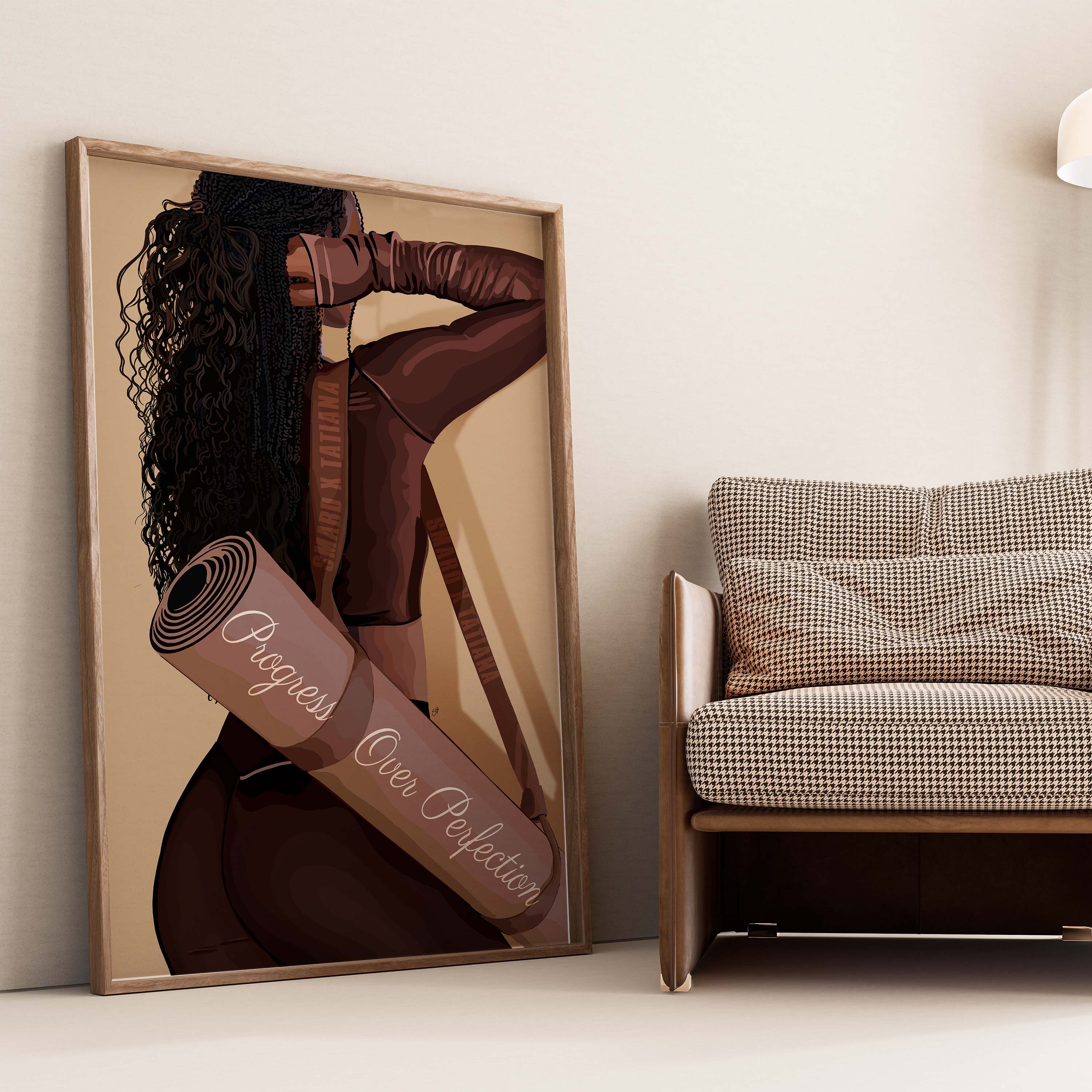 Progress Over Perfection-wall art print featuring decorative artistic design suitable for living rooms, offices, and schools by SmardArt. Elevate your space with Black wall art that speaks to culture, identity, and creativity. At Smard, we celebrate artistry made with melanin, bringing powerful and inspiring designs to life.