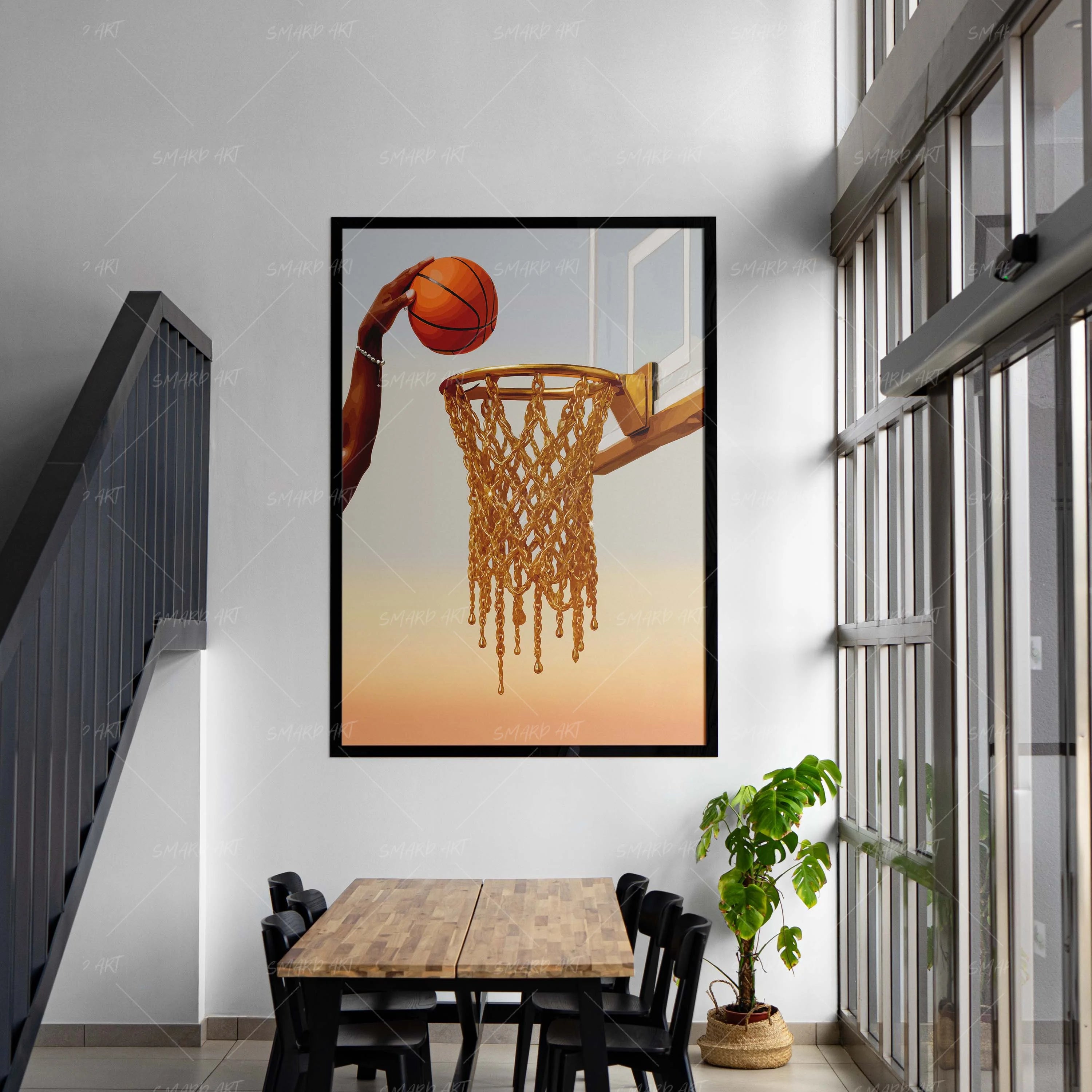 Drip Dunk-wall art print featuring decorative artistic design suitable for living rooms, offices, and schools by SmardArt. Elevate your space with Black wall art that speaks to culture, identity, and creativity. At Smard, we celebrate artistry made with melanin, bringing powerful and inspiring designs to life.