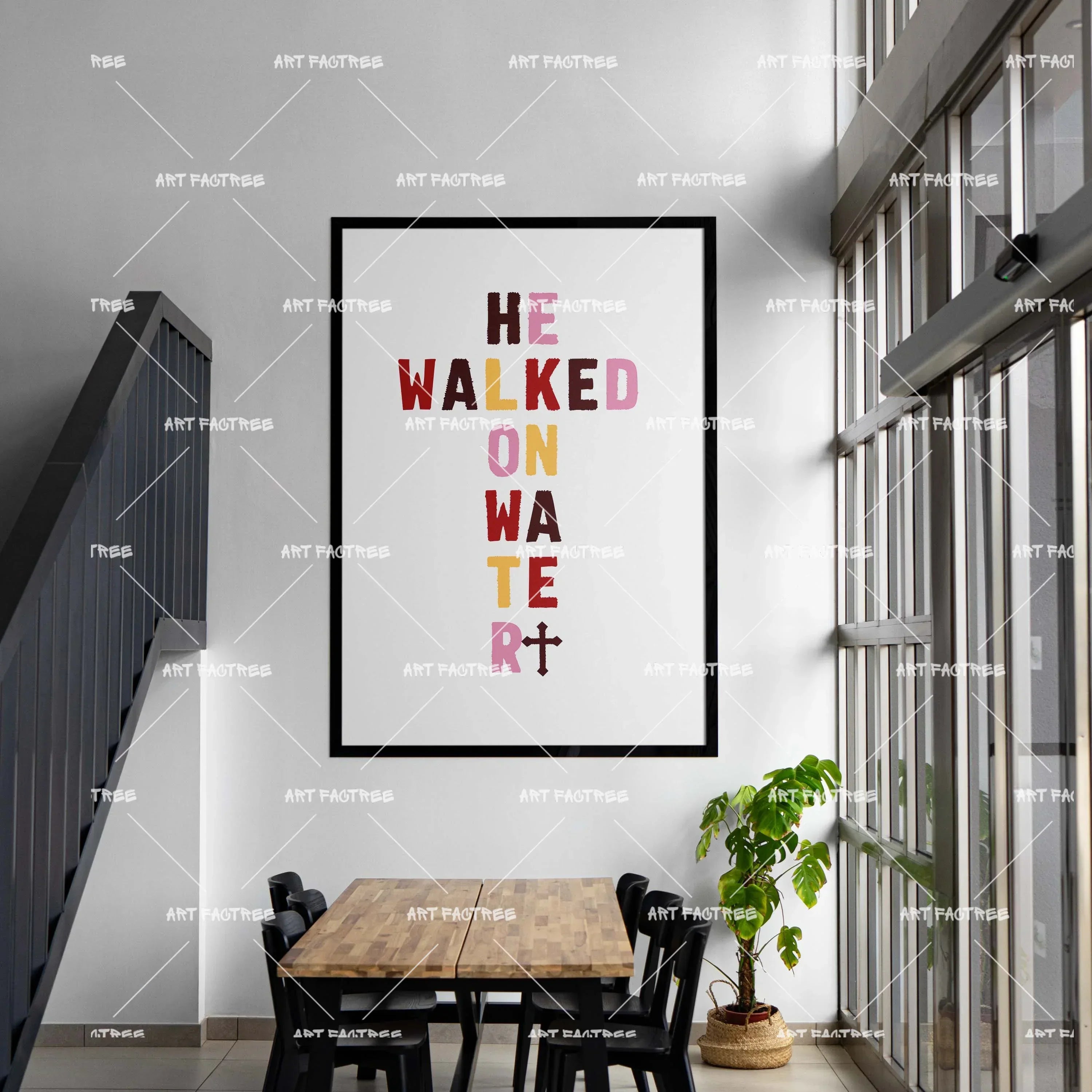 He Walked On Water (Smard X Anaya)-wall art print featuring decorative artistic design suitable for living rooms, offices, and schools by SmardArt. Elevate your space with Black wall art that speaks to culture, identity, and creativity. At Smard, we celebrate artistry made with melanin, bringing powerful and inspiring designs to life.