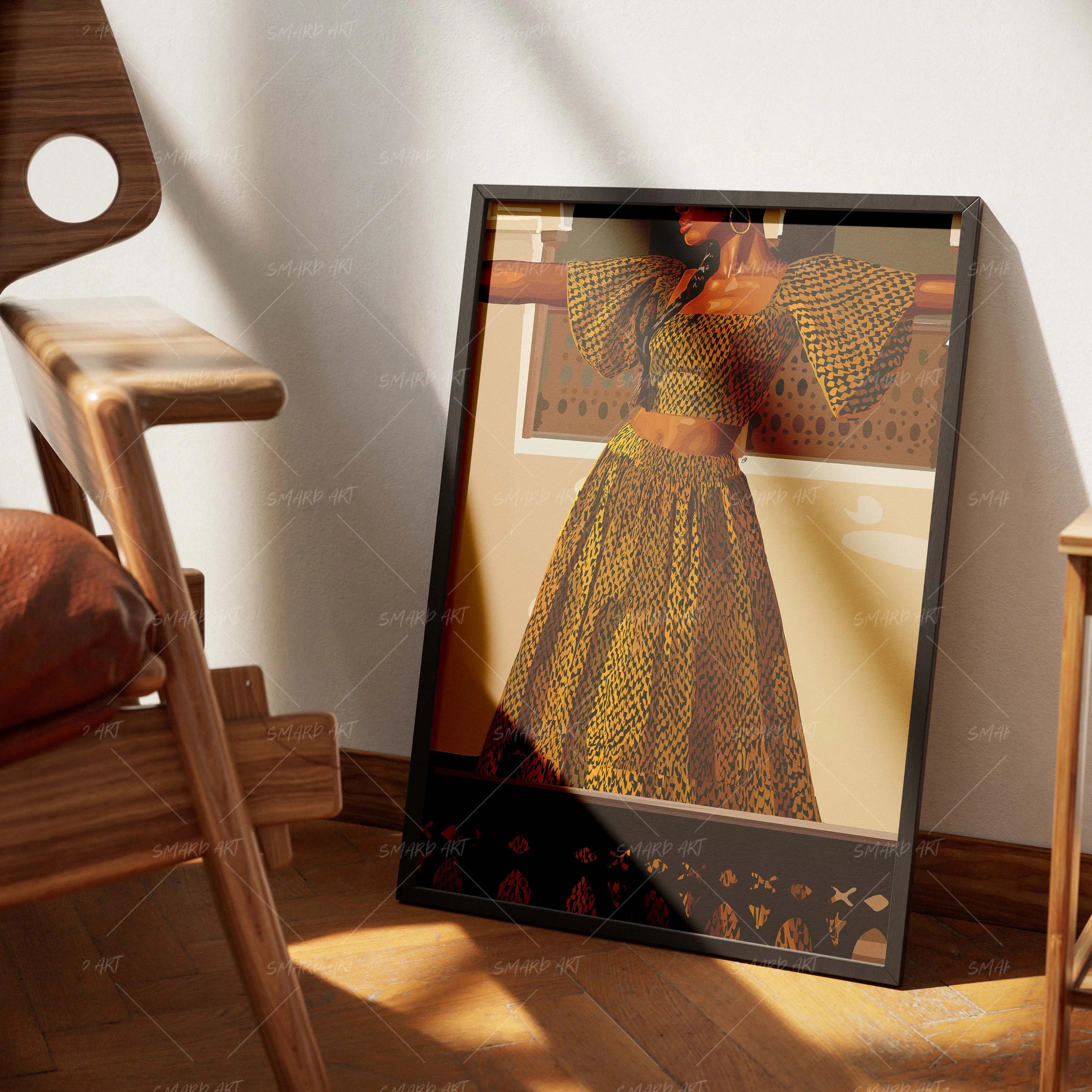 Diaspora Drip-wall art print featuring decorative artistic design suitable for living rooms, offices, and schools by SmardArt. Elevate your space with Black wall art that speaks to culture, identity, and creativity. At Smard, we celebrate artistry made with melanin, bringing powerful and inspiring designs to life.