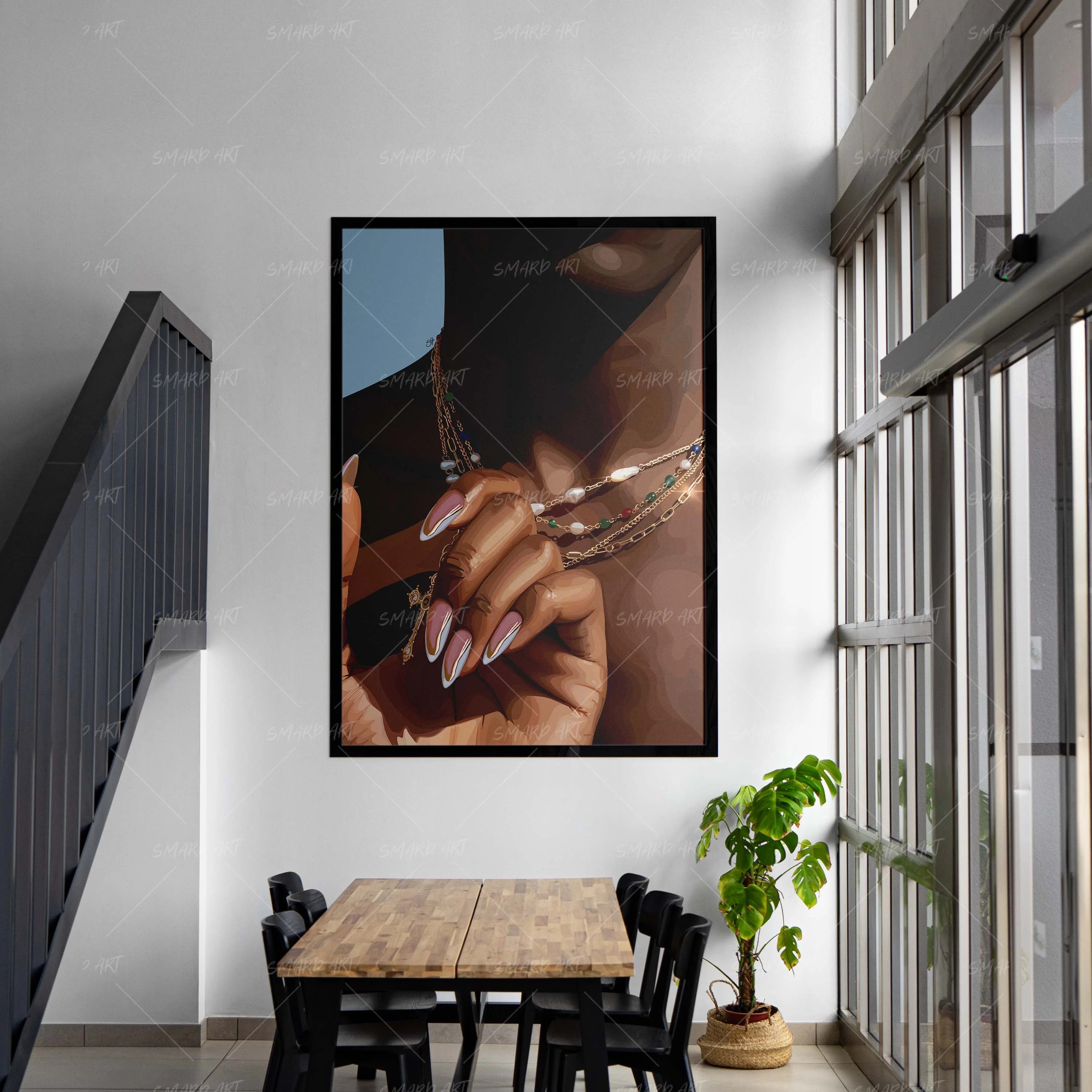 Hooked On Him-wall art print featuring decorative artistic design suitable for living rooms, offices, and schools by SmardArt. Elevate your space with Black wall art that speaks to culture, identity, and creativity. At Smard, we celebrate artistry made with melanin, bringing powerful and inspiring designs to life.