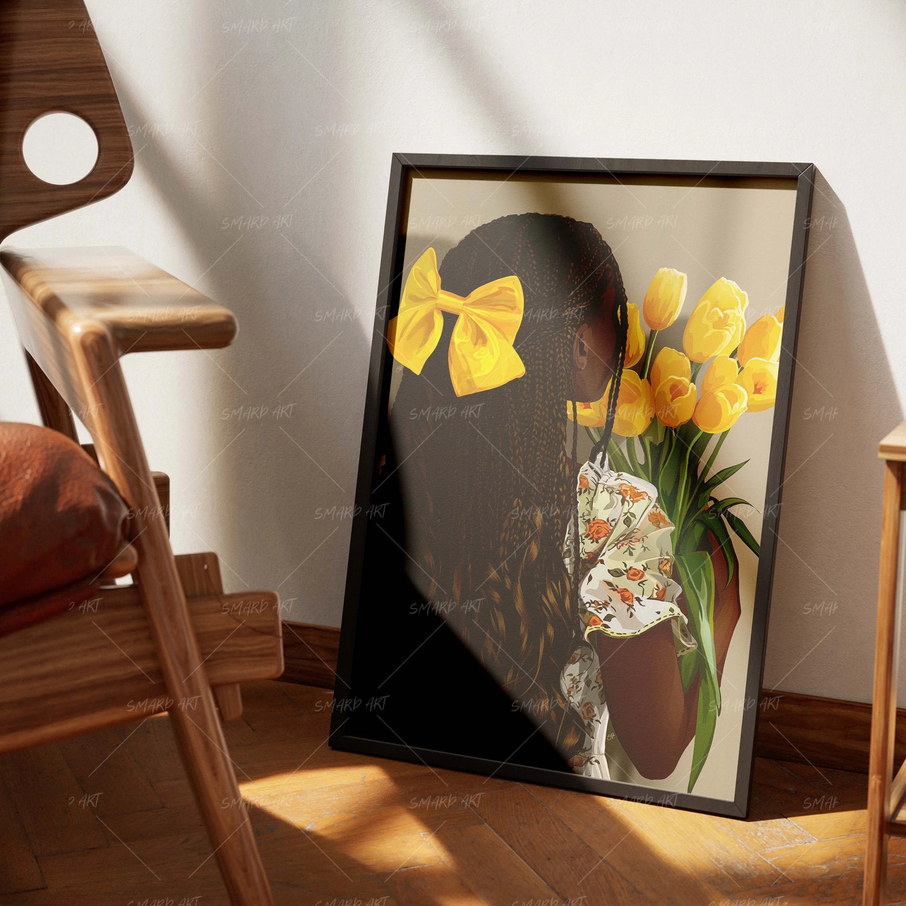 Ethereal Moment-wall art print featuring decorative artistic design suitable for living rooms, offices, and schools by SmardArt. Elevate your space with Black wall art that speaks to culture, identity, and creativity. At Smard, we celebrate artistry made with melanin, bringing powerful and inspiring designs to life.