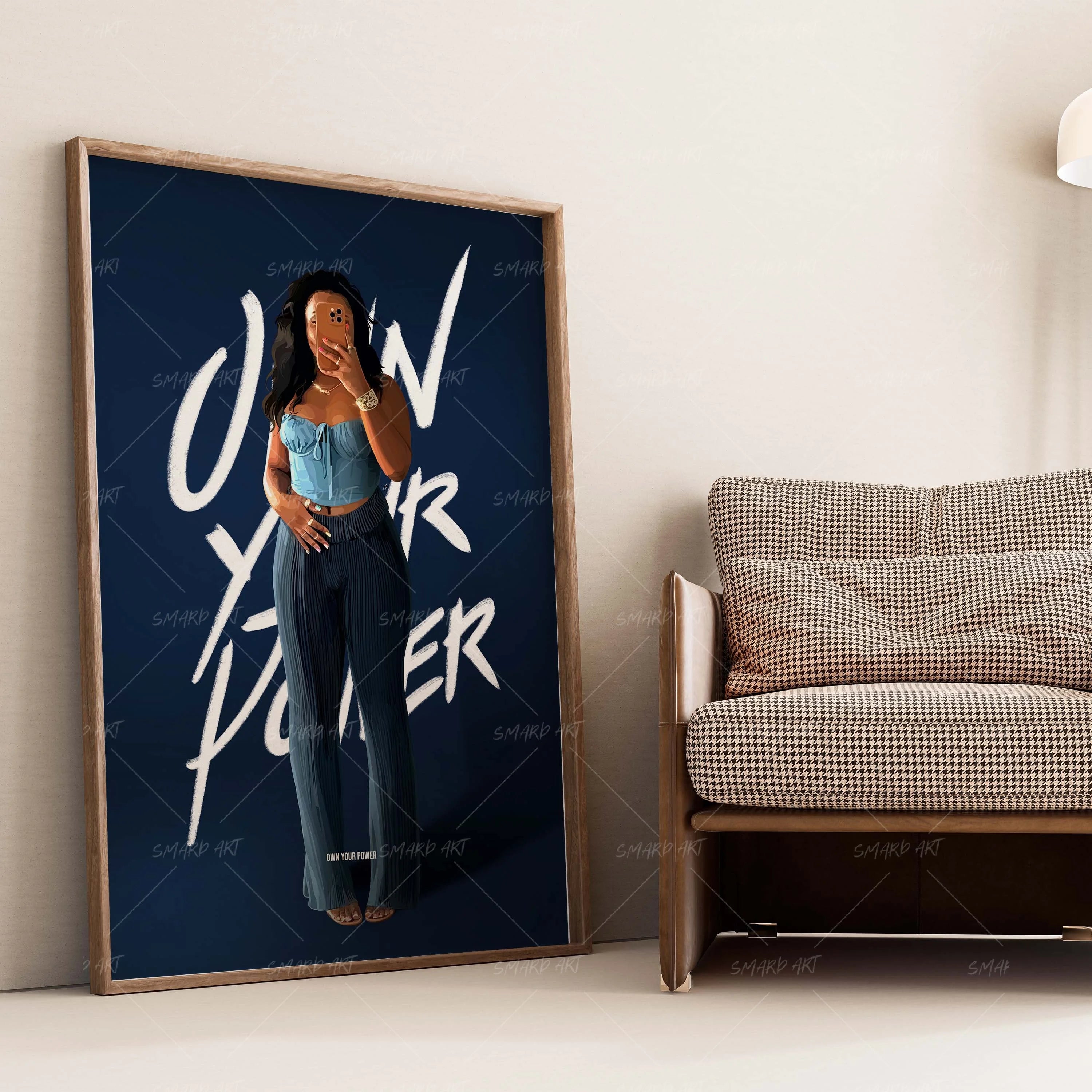 Own Your Power-wall art print featuring decorative artistic design suitable for living rooms, offices, and schools by SmardArt. Elevate your space with Black wall art that speaks to culture, identity, and creativity. At Smard, we celebrate artistry made with melanin, bringing powerful and inspiring designs to life.