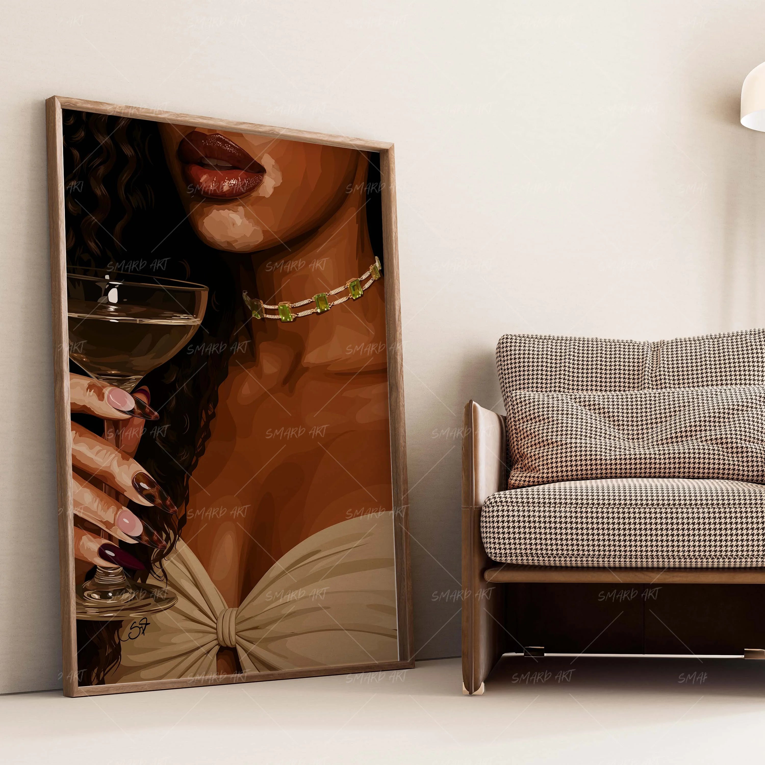 Espresso Grace-wall art print featuring decorative artistic design suitable for living rooms, offices, and schools by SmardArt. Elevate your space with Black wall art that speaks to culture, identity, and creativity. At Smard, we celebrate artistry made with melanin, bringing powerful and inspiring designs to life.