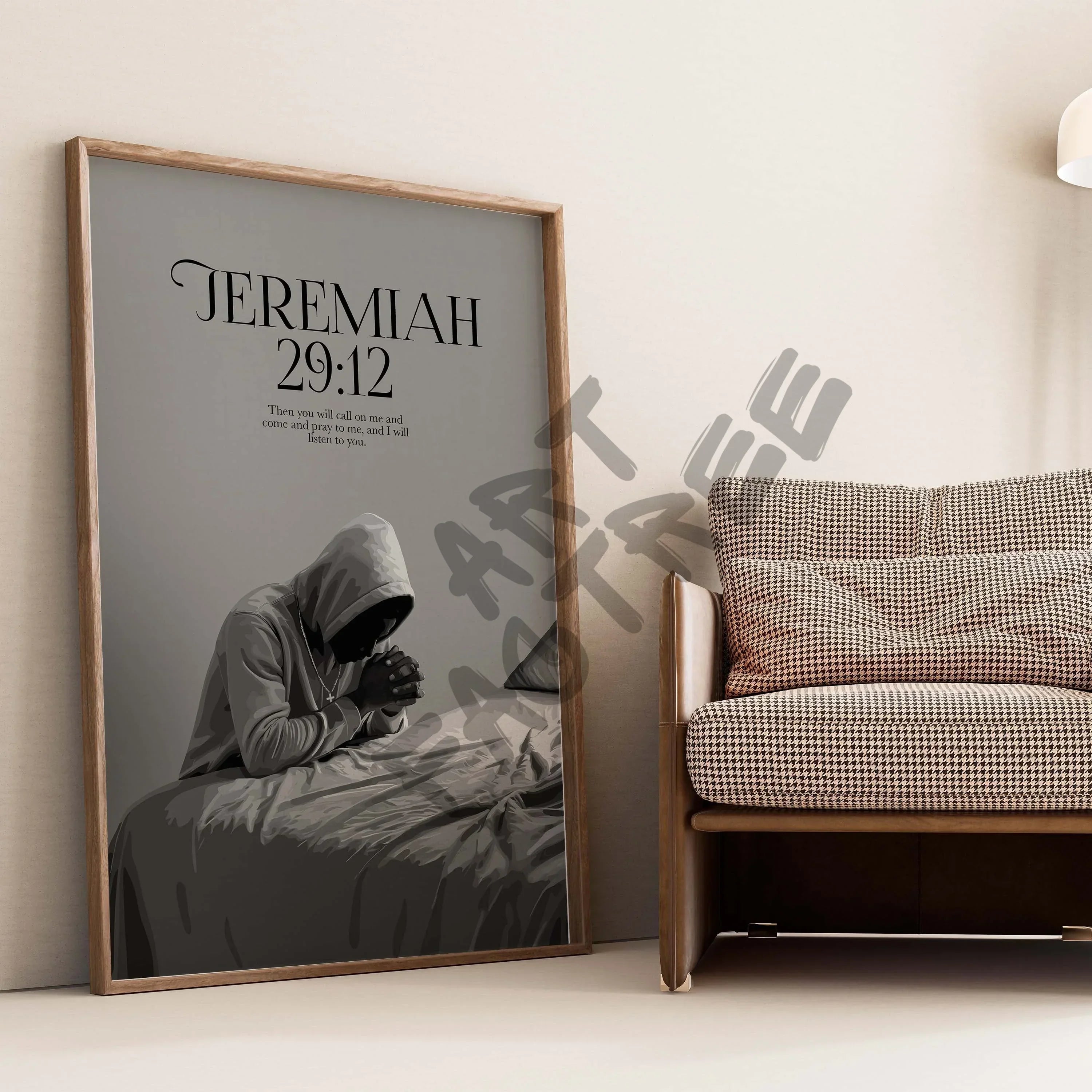 Jeremiah 29:12-wall art print featuring decorative artistic design suitable for living rooms, offices, and schools by SmardArt. Elevate your space with Black wall art that speaks to culture, identity, and creativity. At Smard, we celebrate artistry made with melanin, bringing powerful and inspiring designs to life.