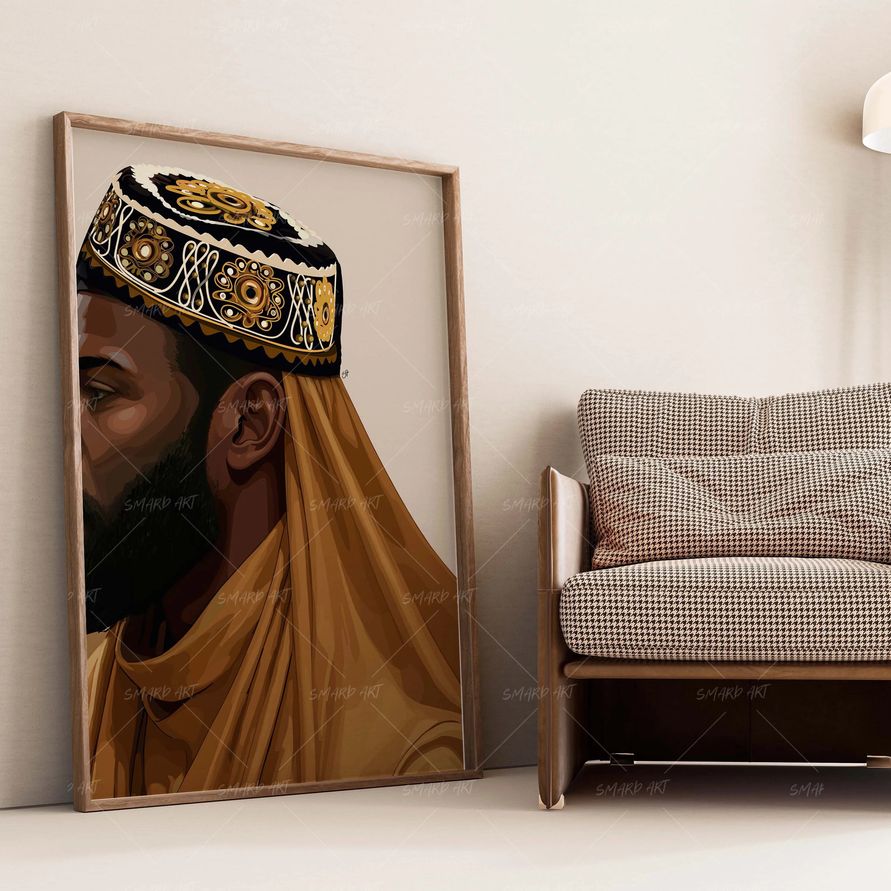 Kingskin-wall art print featuring decorative artistic design suitable for living rooms, offices, and schools by SmardArt. Elevate your space with Black wall art that speaks to culture, identity, and creativity. At Smard, we celebrate artistry made with melanin, bringing powerful and inspiring designs to life.