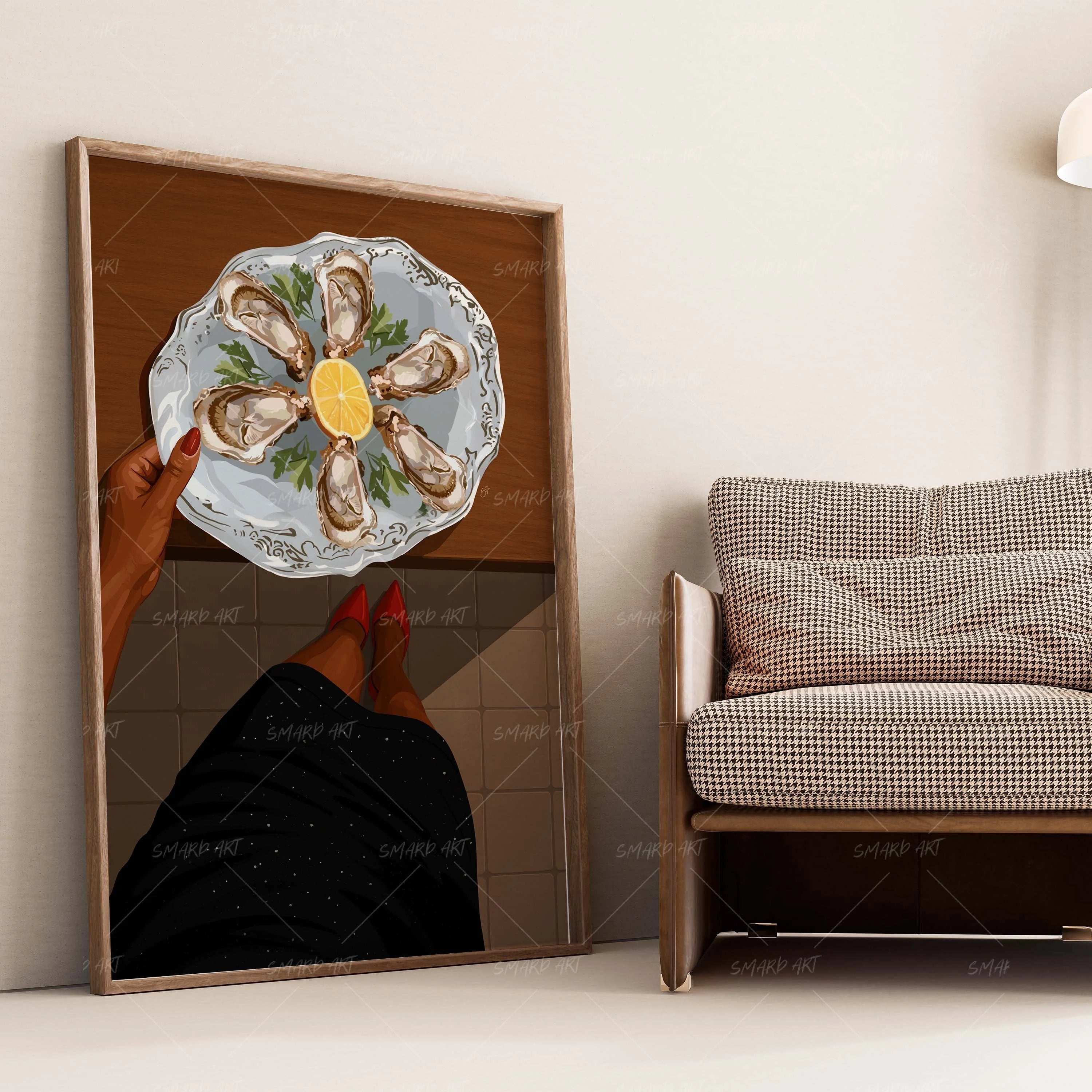 Oyster Plate-wall art print featuring decorative artistic design suitable for living rooms, offices, and schools by SmardArt. Elevate your space with Black wall art that speaks to culture, identity, and creativity. At Smard, we celebrate artistry made with melanin, bringing powerful and inspiring designs to life.