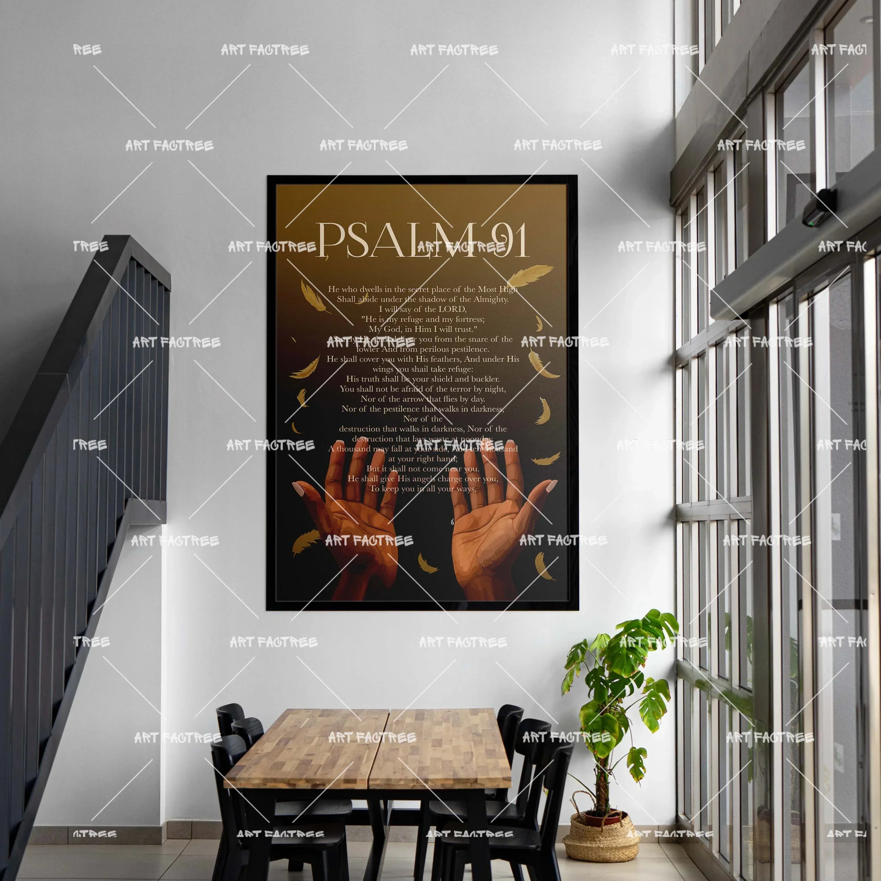 Psalm 91 (Smard X Anaya)-wall art print featuring decorative artistic design suitable for living rooms, offices, and schools by SmardArt. Elevate your space with Black wall art that speaks to culture, identity, and creativity. At Smard, we celebrate artistry made with melanin, bringing powerful and inspiring designs to life.