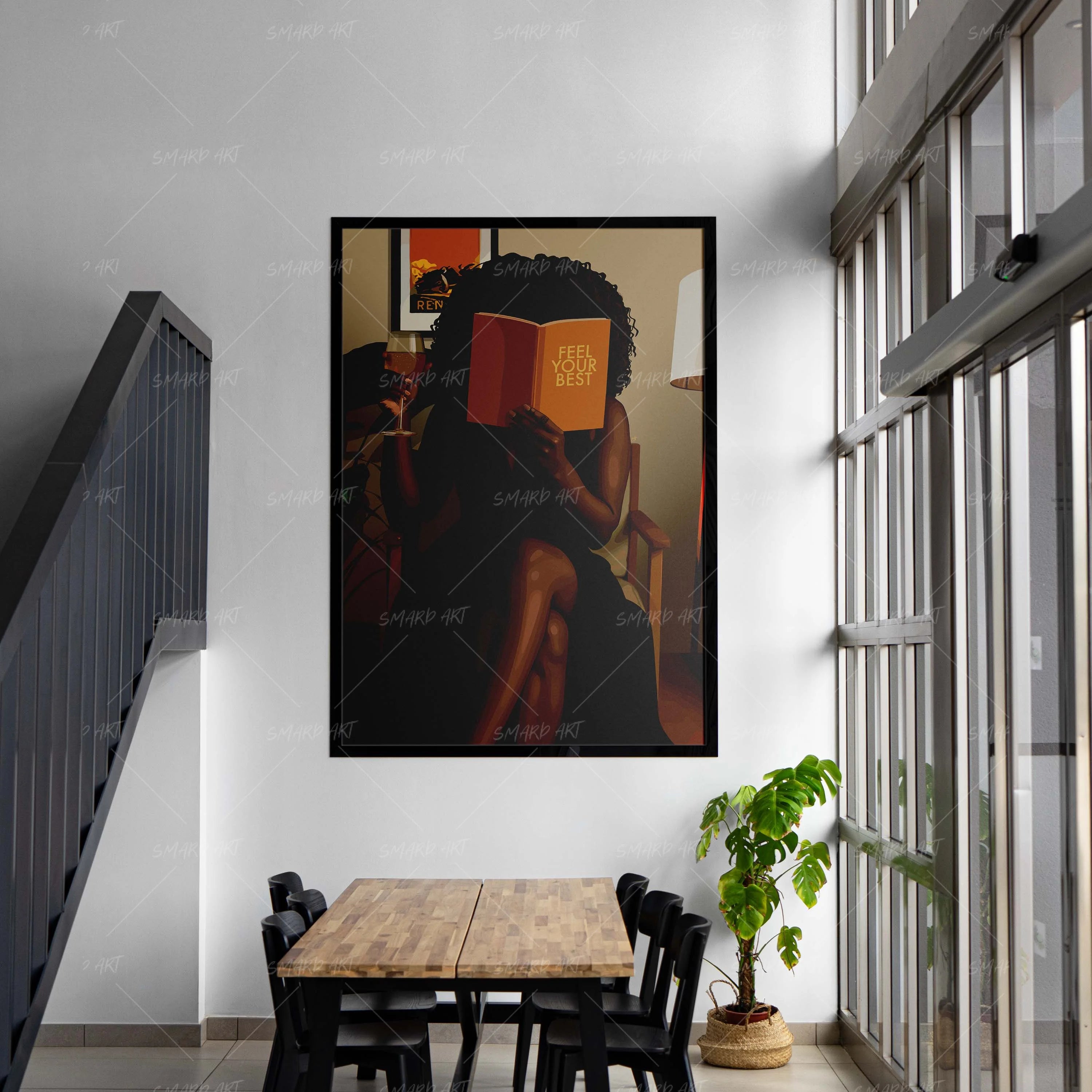 Bookie-wall art print featuring decorative artistic design suitable for living rooms, offices, and schools by SmardArt. Elevate your space with Black wall art that speaks to culture, identity, and creativity. At Smard, we celebrate artistry made with melanin, bringing powerful and inspiring designs to life.
