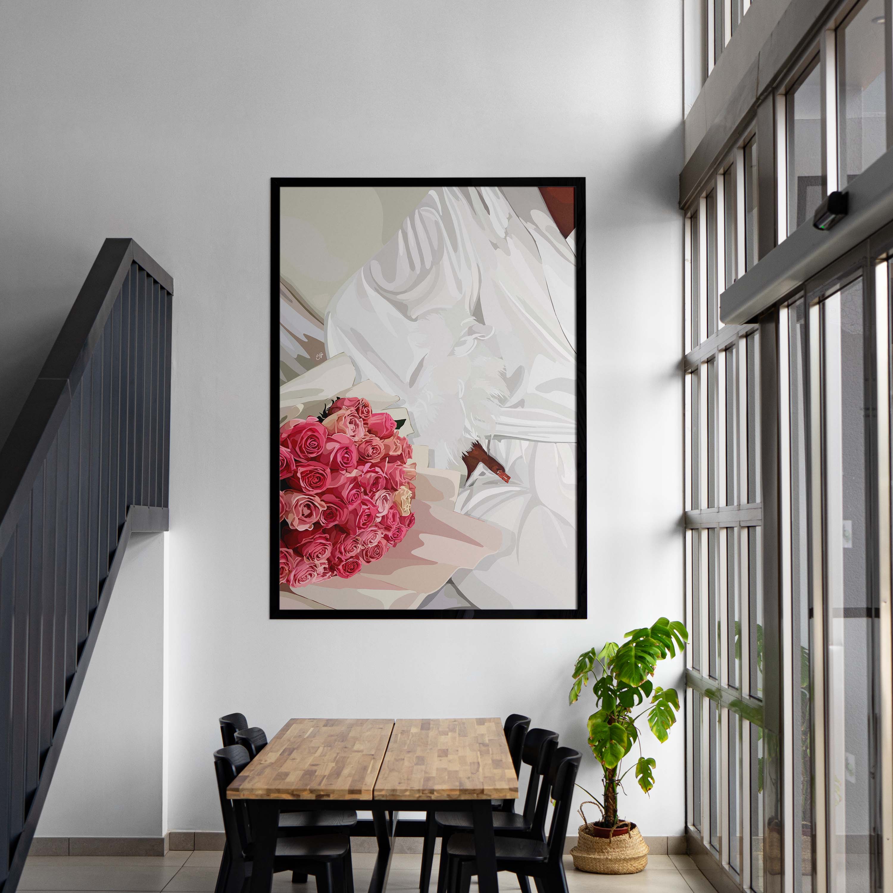 Flourish-wall art print featuring decorative artistic design suitable for living rooms, offices, and schools by SmardArt. Elevate your space with Black wall art that speaks to culture, identity, and creativity. At Smard, we celebrate artistry made with melanin, bringing powerful and inspiring designs to life.