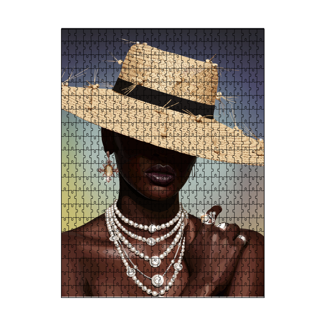Topped Off Puzzle-wall art print featuring decorative artistic design suitable for living rooms, offices, and schools by SmardArt. Elevate your space with Black wall art that speaks to culture, identity, and creativity. At Smard, we celebrate artistry made with melanin, bringing powerful and inspiring designs to life.