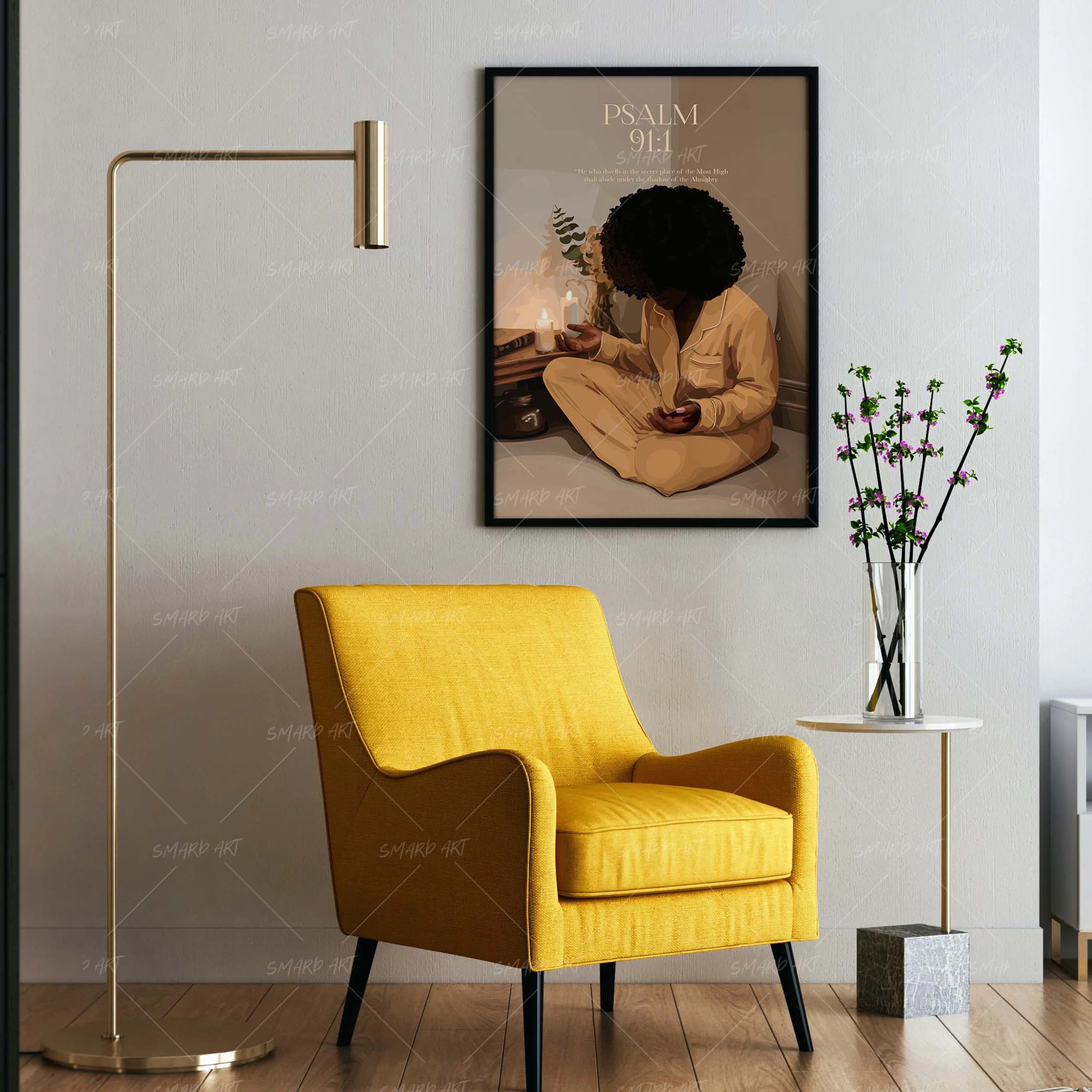 Faith Comes First-wall art print featuring decorative artistic design suitable for living rooms, offices, and schools by SmardArt. Elevate your space with Black wall art that speaks to culture, identity, and creativity. At Smard, we celebrate artistry made with melanin, bringing powerful and inspiring designs to life.