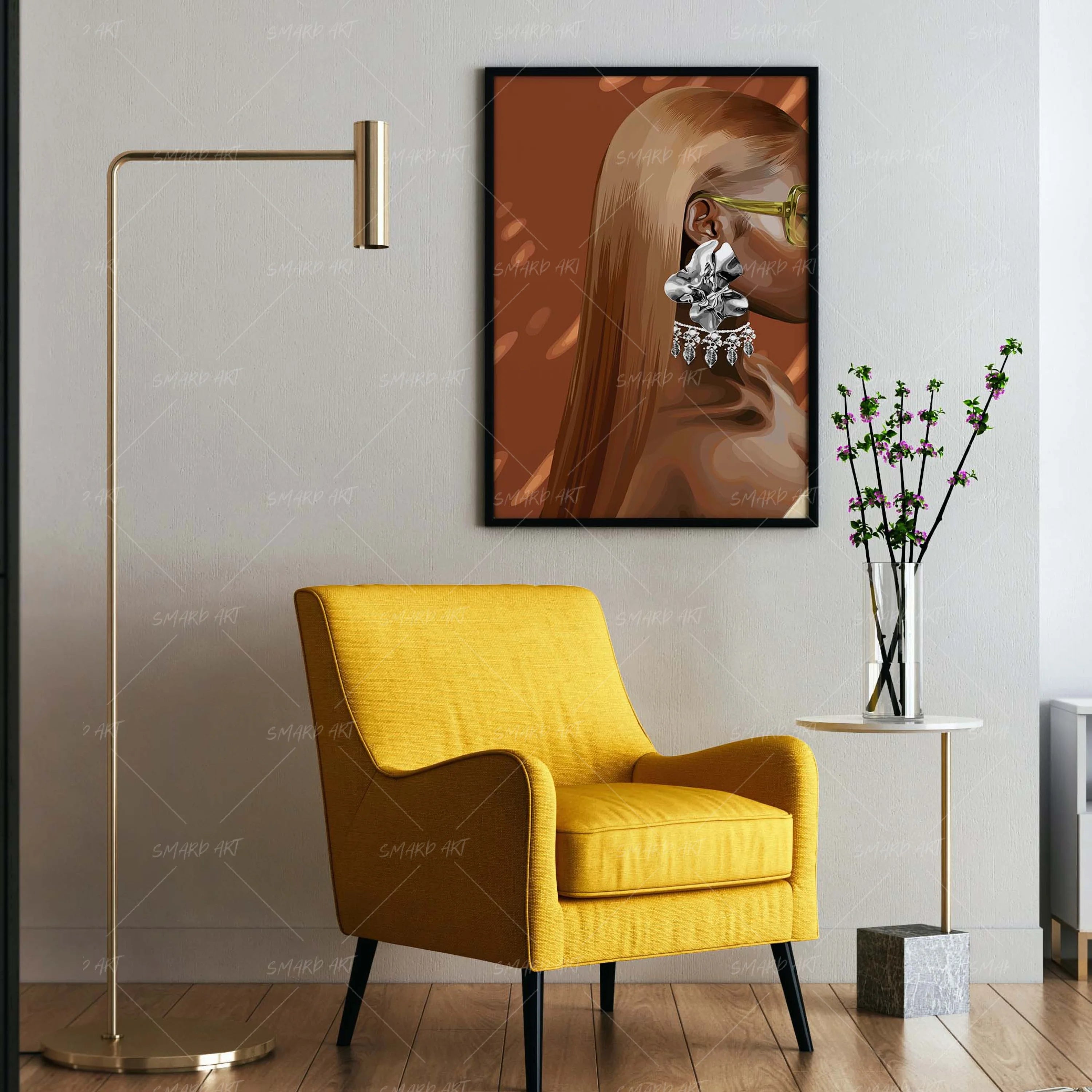 Maxi Muse-wall art print featuring decorative artistic design suitable for living rooms, offices, and schools by SmardArt. Elevate your space with Black wall art that speaks to culture, identity, and creativity. At Smard, we celebrate artistry made with melanin, bringing powerful and inspiring designs to life.