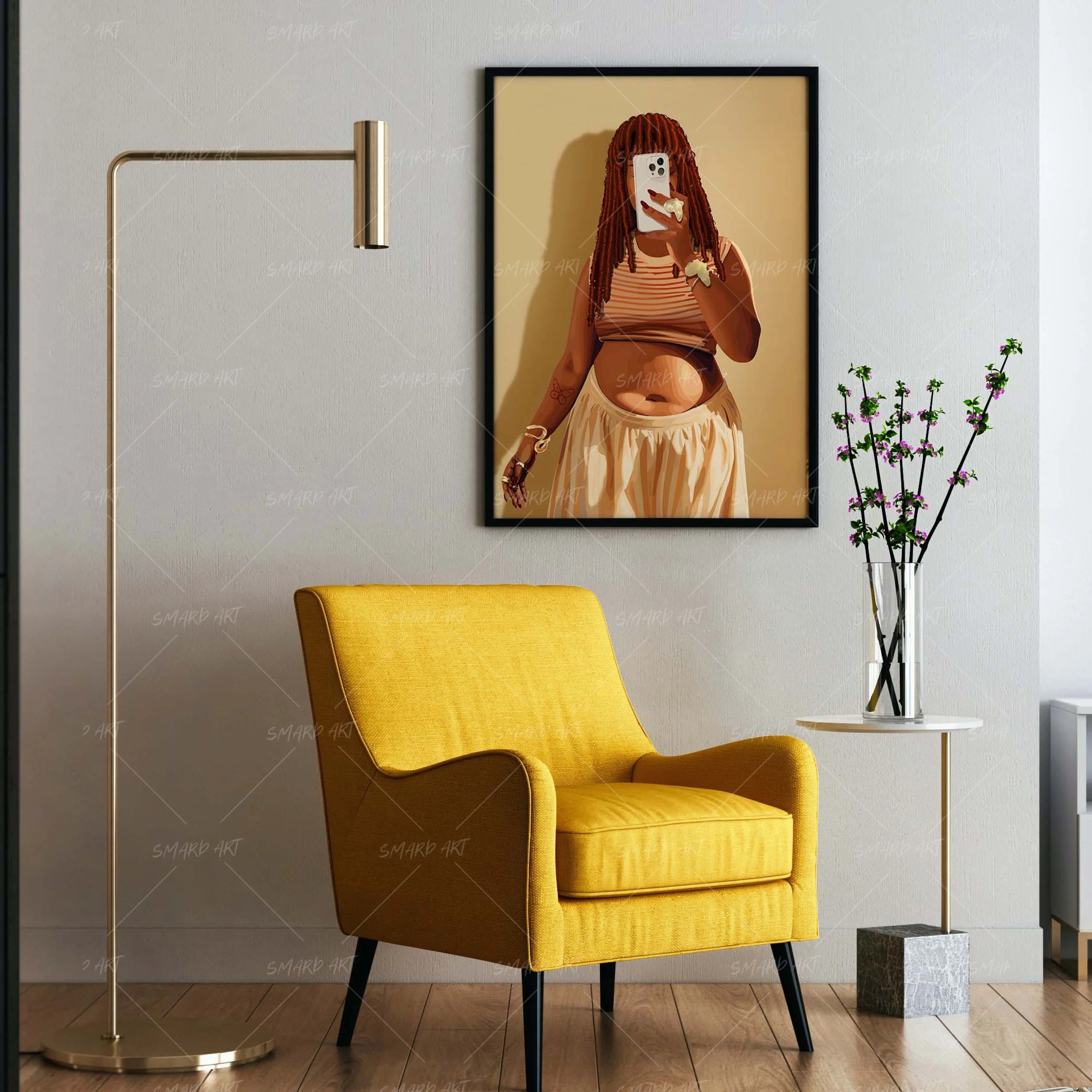 The Shape Of Me-wall art print featuring decorative artistic design suitable for living rooms, offices, and schools by SmardArt. Elevate your space with Black wall art that speaks to culture, identity, and creativity. At Smard, we celebrate artistry made with melanin, bringing powerful and inspiring designs to life.