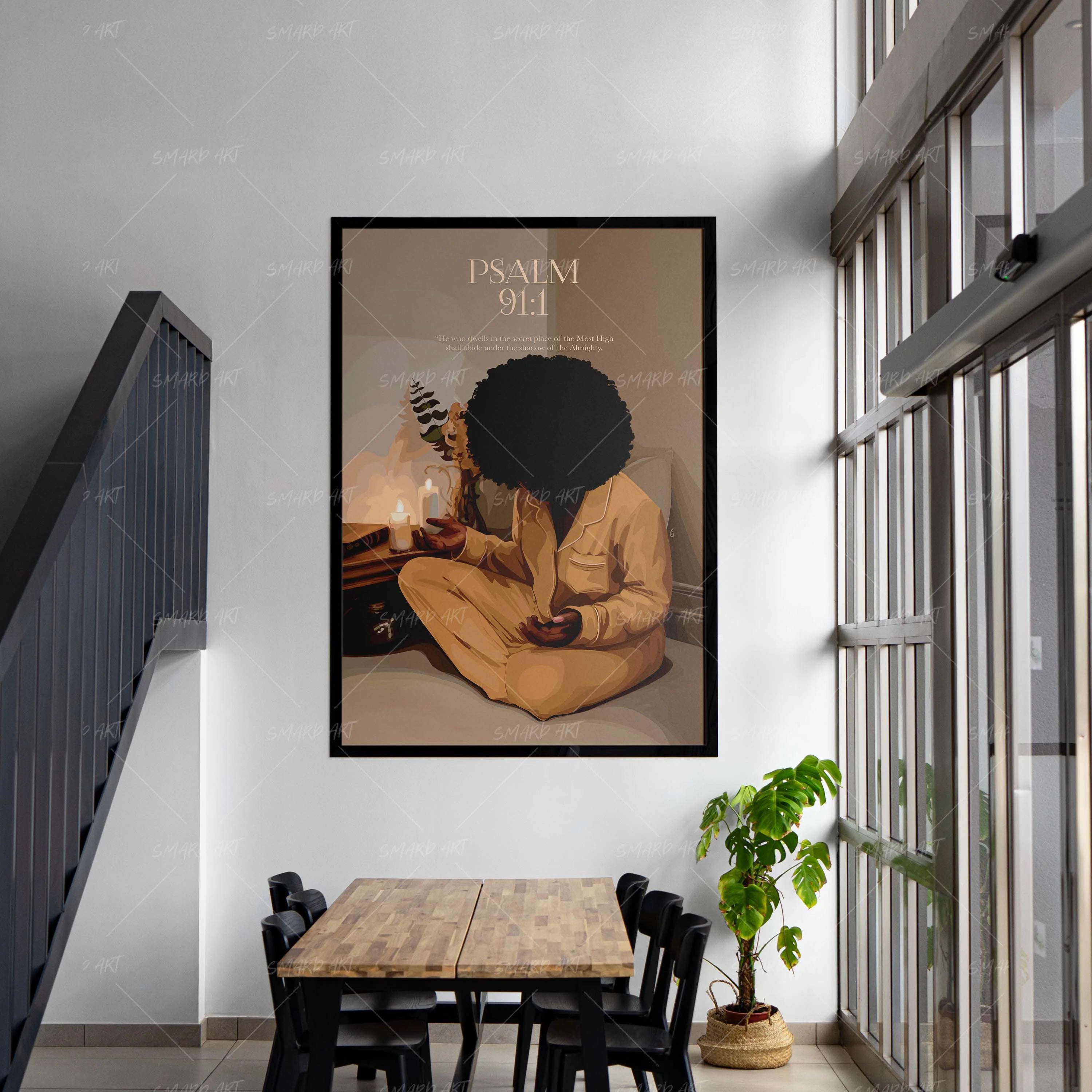 Faith Comes First-wall art print featuring decorative artistic design suitable for living rooms, offices, and schools by SmardArt. Elevate your space with Black wall art that speaks to culture, identity, and creativity. At Smard, we celebrate artistry made with melanin, bringing powerful and inspiring designs to life.