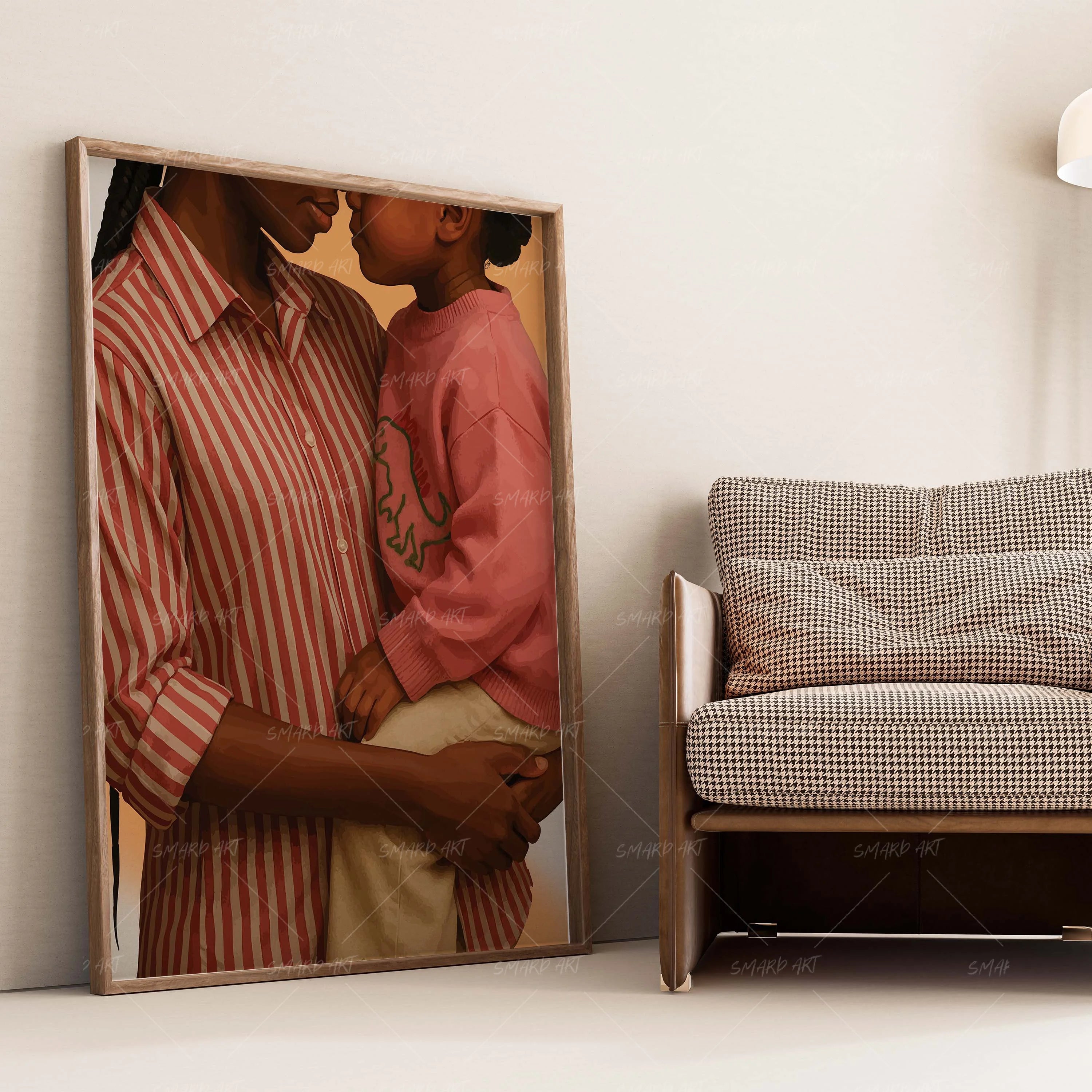 Near & Dear-wall art print featuring decorative artistic design suitable for living rooms, offices, and schools by SmardArt. Elevate your space with Black wall art that speaks to culture, identity, and creativity. At Smard, we celebrate artistry made with melanin, bringing powerful and inspiring designs to life.