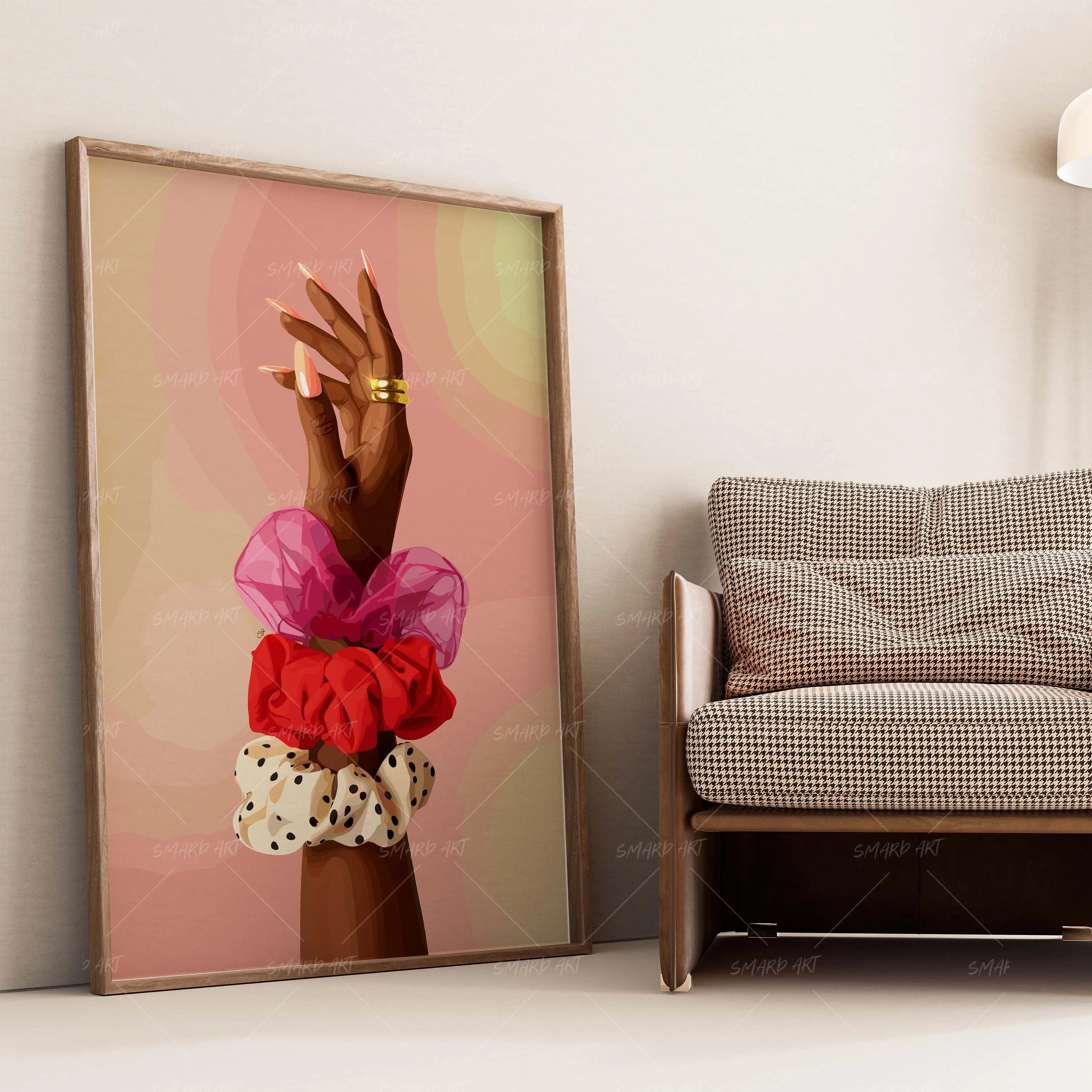 Stacked Softness-wall art print featuring decorative artistic design suitable for living rooms, offices, and schools by SmardArt. Elevate your space with Black wall art that speaks to culture, identity, and creativity. At Smard, we celebrate artistry made with melanin, bringing powerful and inspiring designs to life.