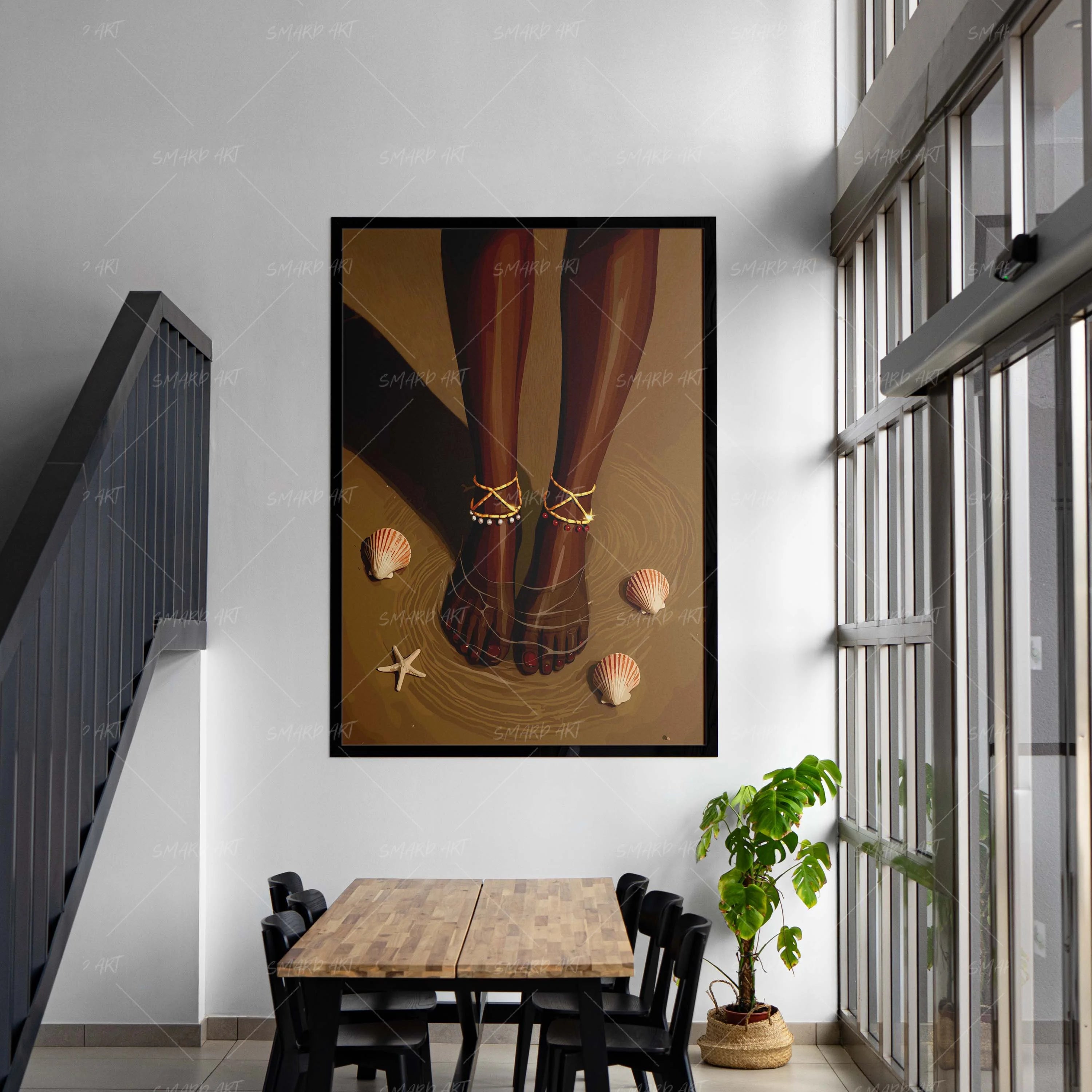 Tide Kissed-wall art print featuring decorative artistic design suitable for living rooms, offices, and schools by SmardArt. Elevate your space with Black wall art that speaks to culture, identity, and creativity. At Smard, we celebrate artistry made with melanin, bringing powerful and inspiring designs to life.