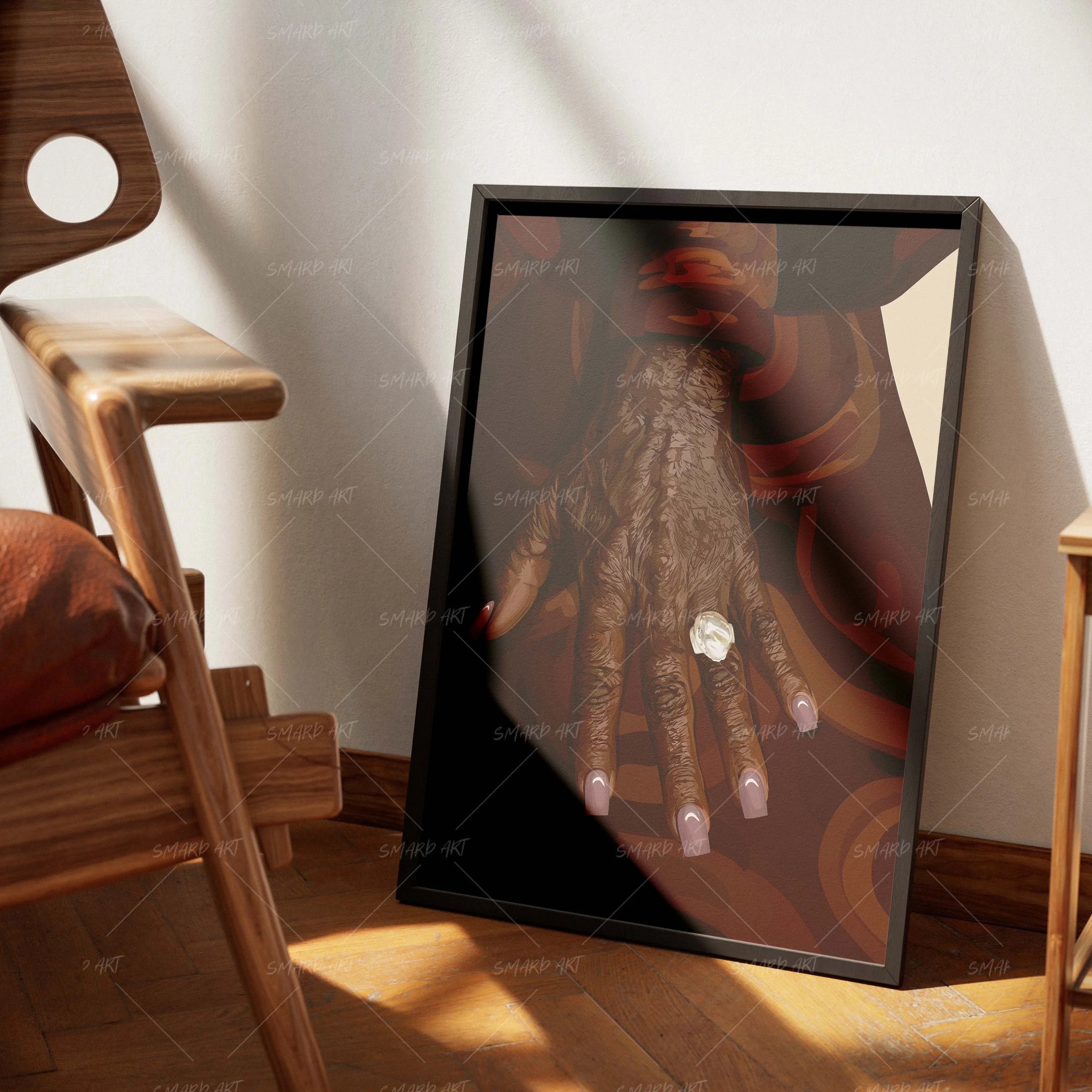 Age Of Elegance-wall art print featuring decorative artistic design suitable for living rooms, offices, and schools by SmardArt. Elevate your space with Black wall art that speaks to culture, identity, and creativity. At Smard, we celebrate artistry made with melanin, bringing powerful and inspiring designs to life.