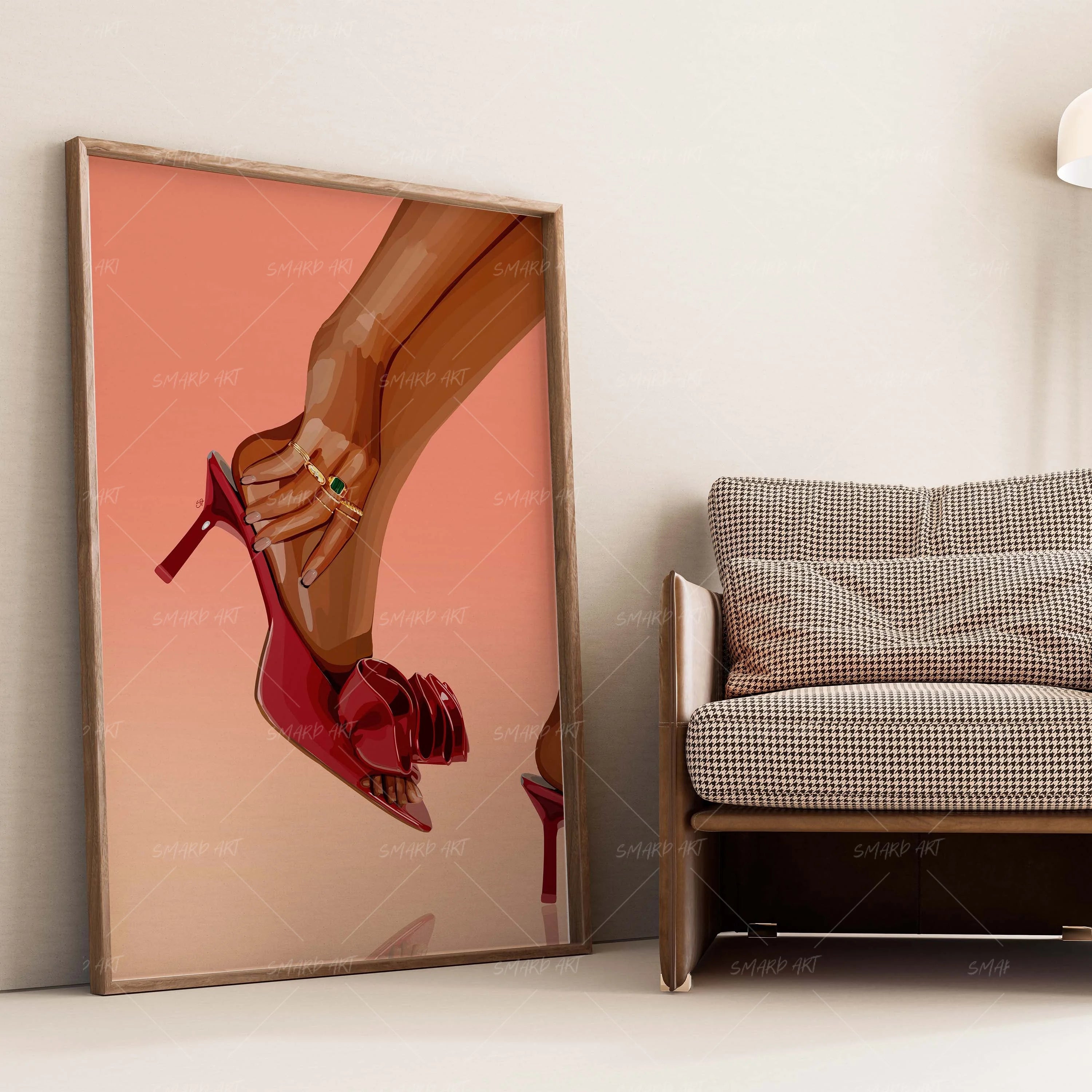 Stiletto Luxe-wall art print featuring decorative artistic design suitable for living rooms, offices, and schools by SmardArt. Elevate your space with Black wall art that speaks to culture, identity, and creativity. At Smard, we celebrate artistry made with melanin, bringing powerful and inspiring designs to life.