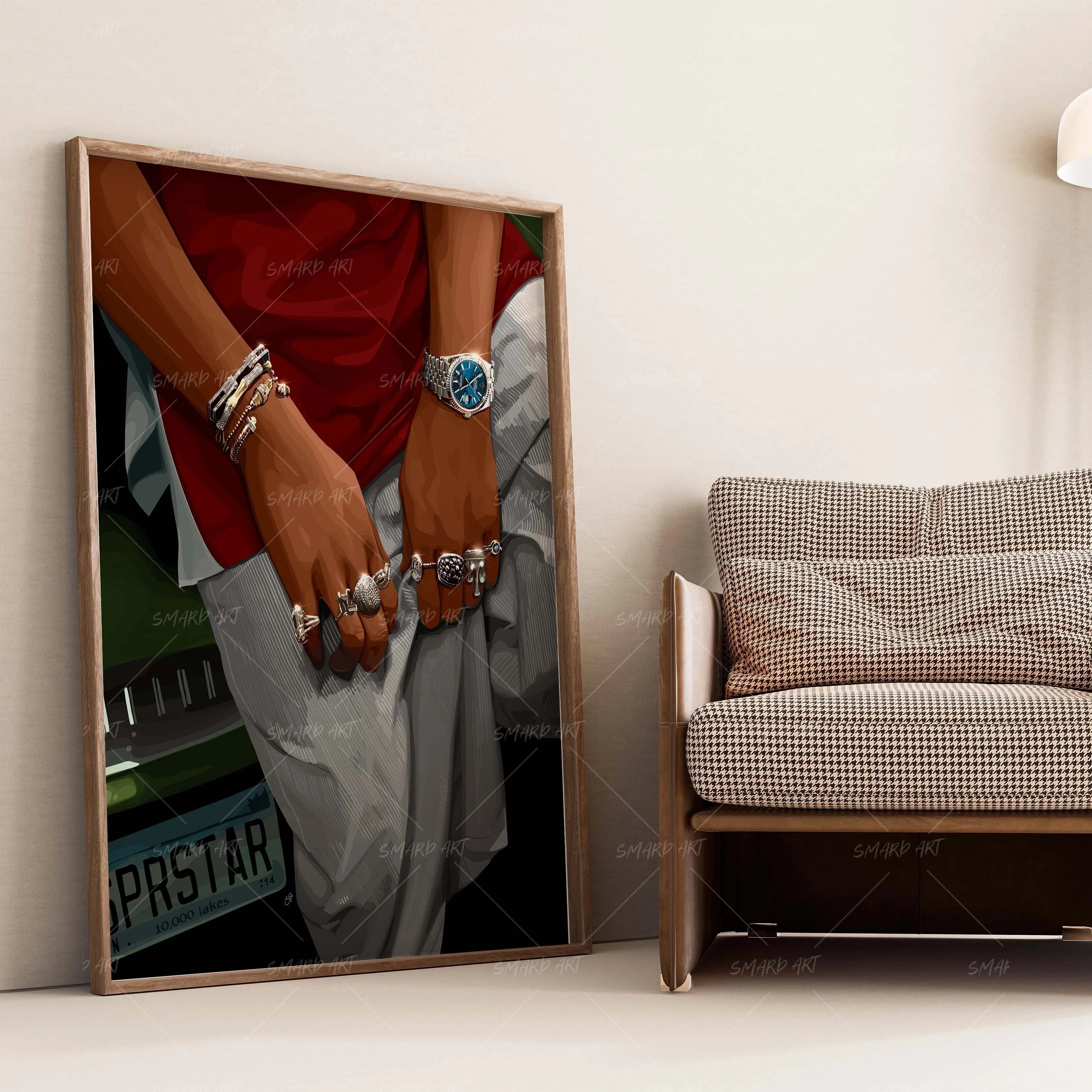Wrist Game Strong-wall art print featuring decorative artistic design suitable for living rooms, offices, and schools by SmardArt. Elevate your space with Black wall art that speaks to culture, identity, and creativity. At Smard, we celebrate artistry made with melanin, bringing powerful and inspiring designs to life.
