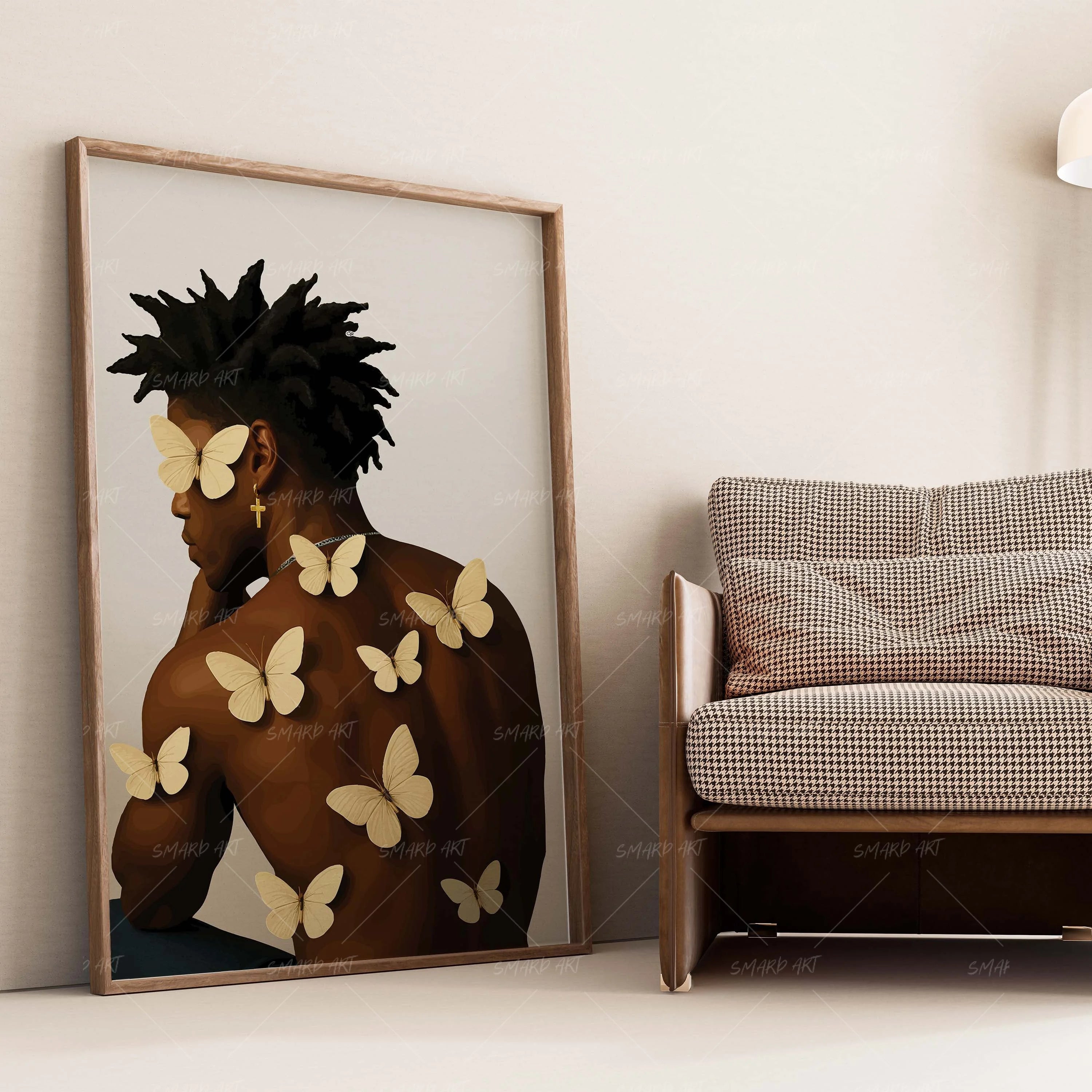 Strong Wings-wall art print featuring decorative artistic design suitable for living rooms, offices, and schools by SmardArt. Elevate your space with Black wall art that speaks to culture, identity, and creativity. At Smard, we celebrate artistry made with melanin, bringing powerful and inspiring designs to life.