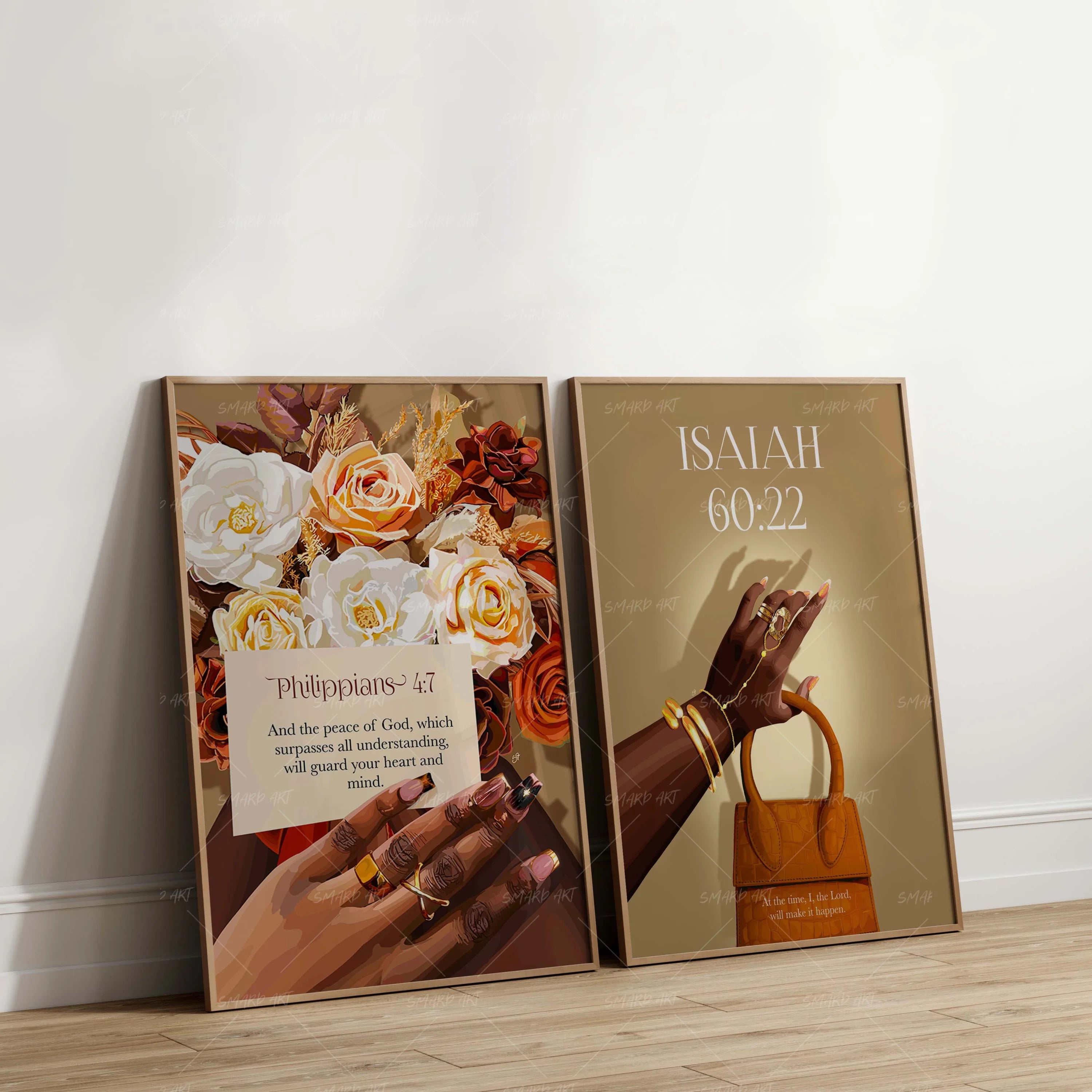 Art Print Bundle : Philippians 4:7 + Isaiah 60:22-Smard