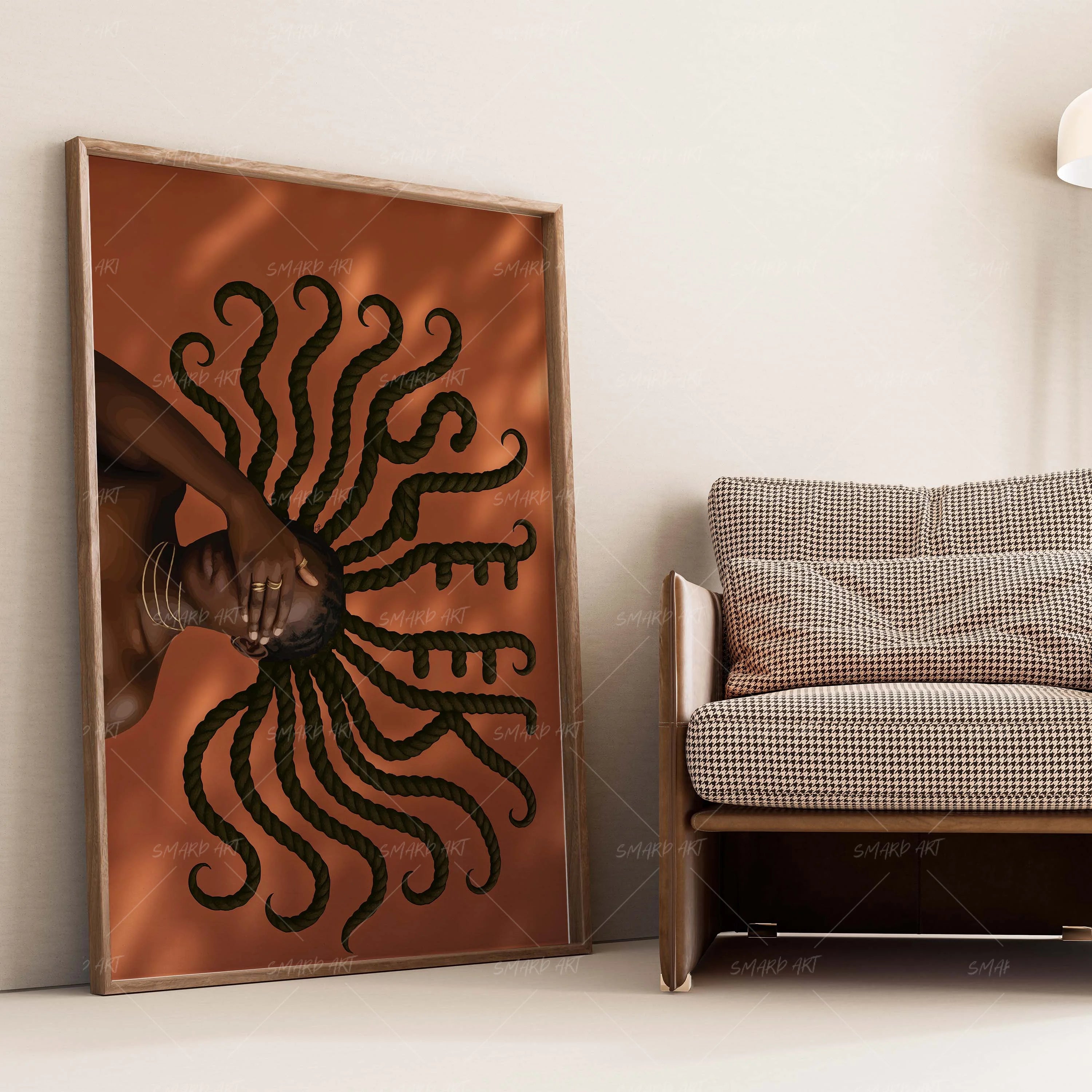 Sleek-wall art print featuring decorative artistic design suitable for living rooms, offices, and schools by SmardArt. Elevate your space with Black wall art that speaks to culture, identity, and creativity. At Smard, we celebrate artistry made with melanin, bringing powerful and inspiring designs to life.